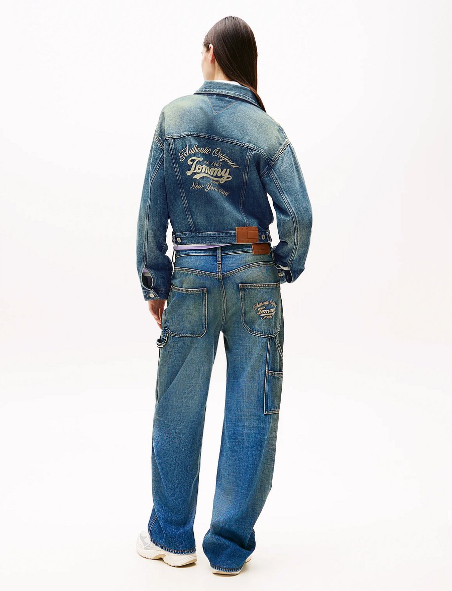 Tommy Jeans - PLEATED TRUCKER JACKET CI2037 - teksatagid - denim medium - 3