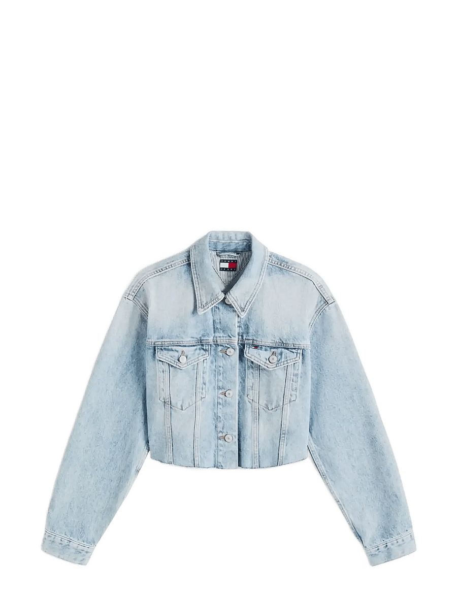 Tommy Jeans - CROPPD TRCKR JKT RWB EXT CI6033 - denimjakker - denim mid light blue - 1