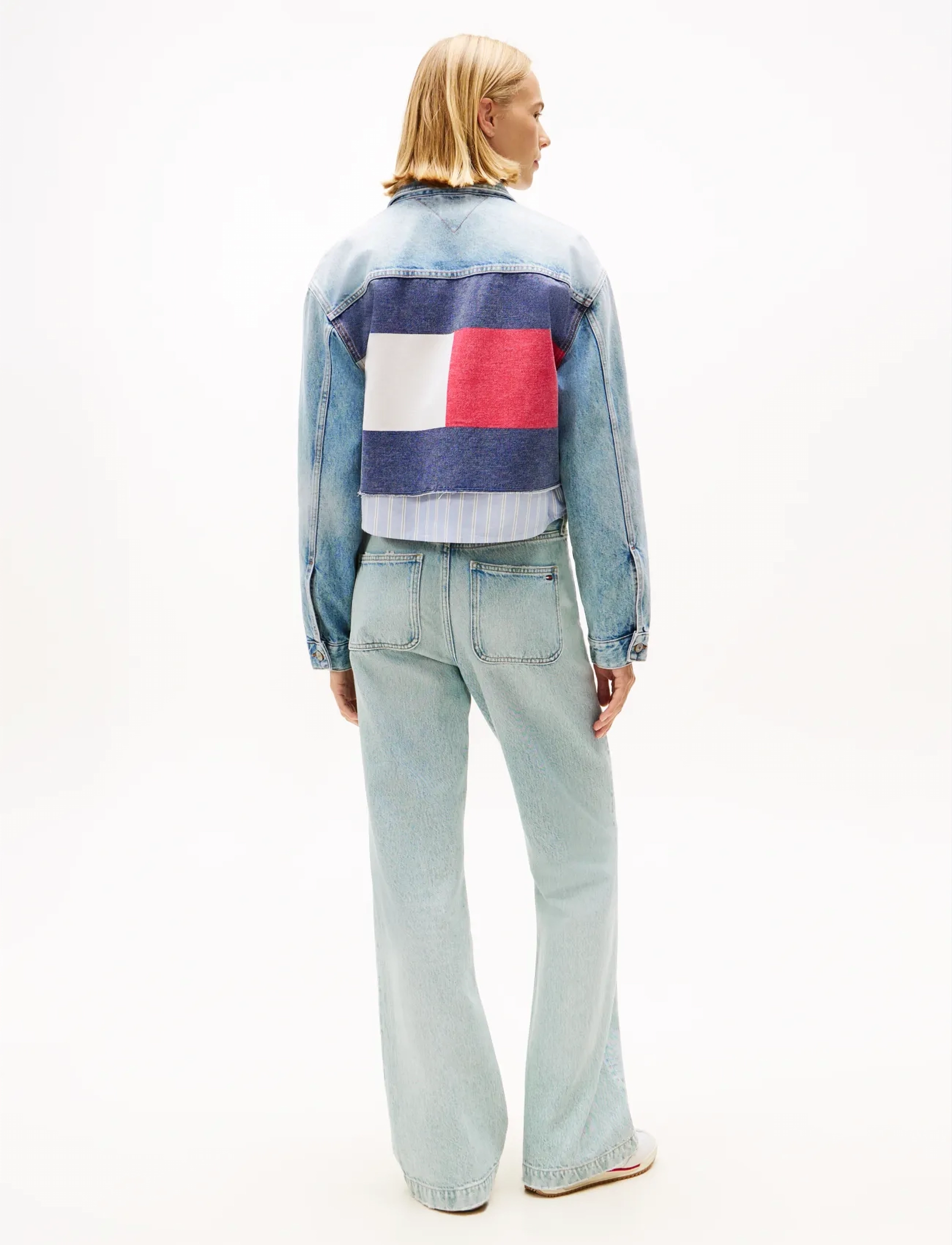 Tommy Jeans - CROPPD TRCKR JKT RWB EXT CI6033 - jeansjackor - denim mid light blue - 3