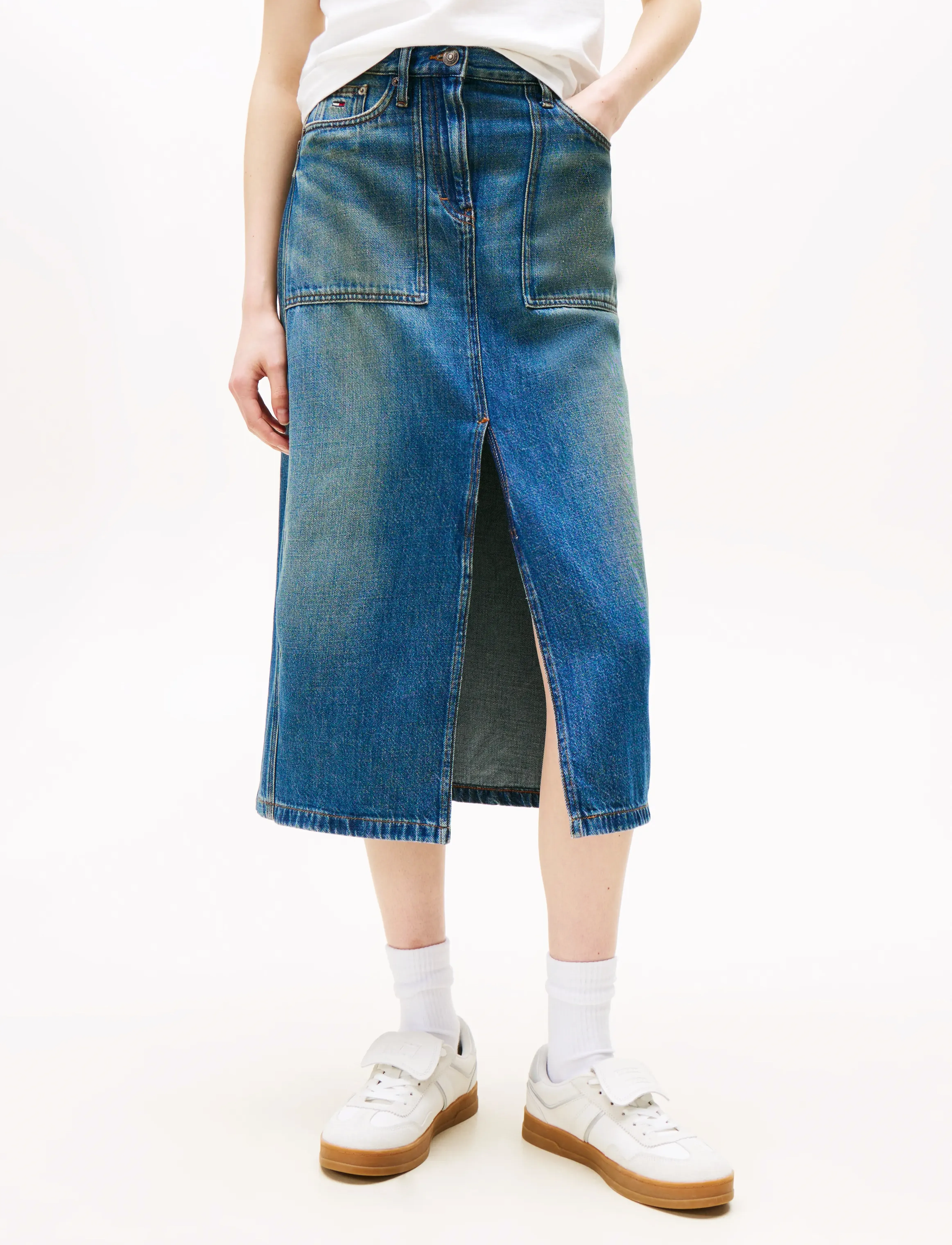 Tommy Jeans - CLAIRE MIDI SKIRT UTILITY CI2037 - denim skirts - denim medium - 0