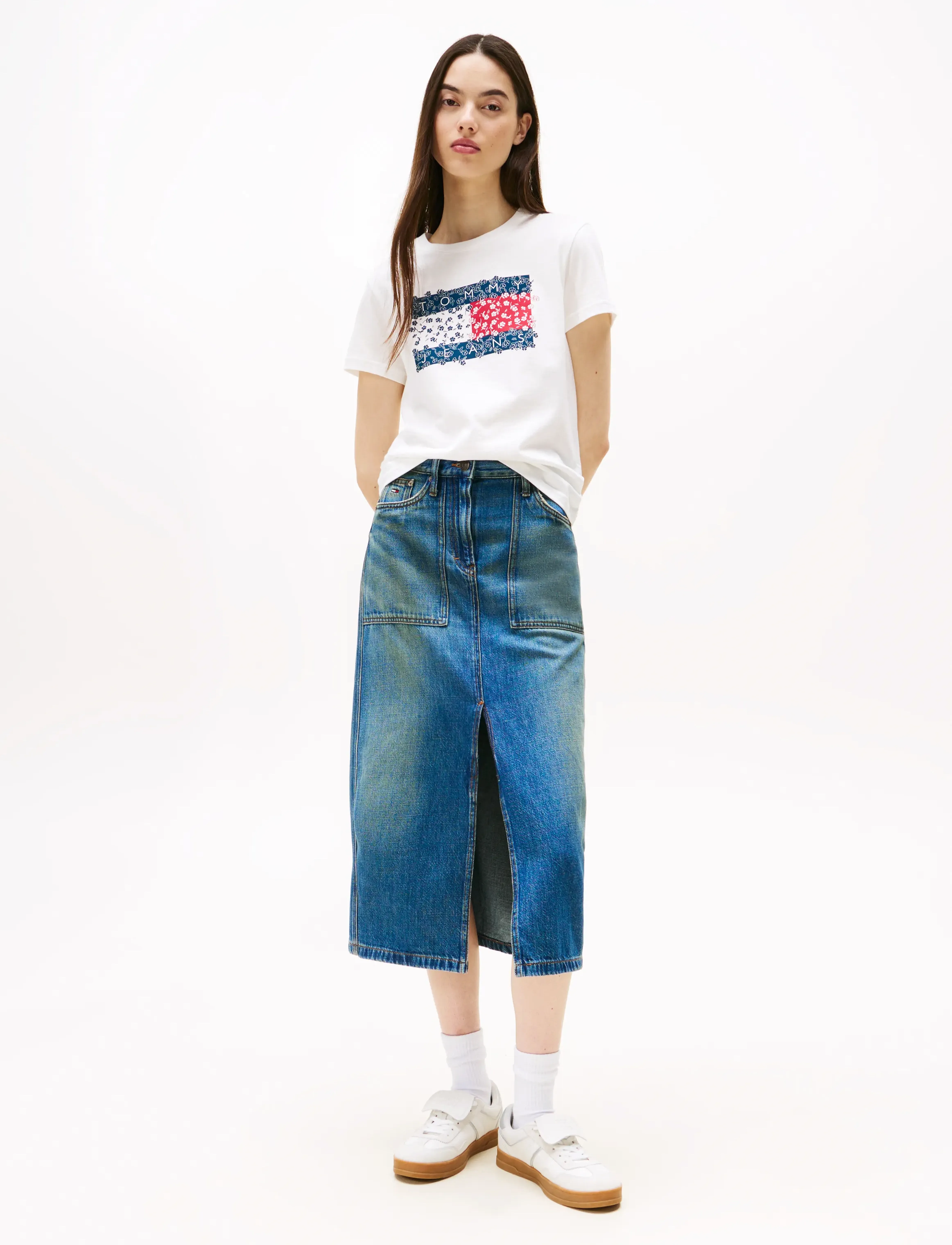 Tommy Jeans - CLAIRE MIDI SKIRT UTILITY CI2037 - denim skirts - denim medium - 4