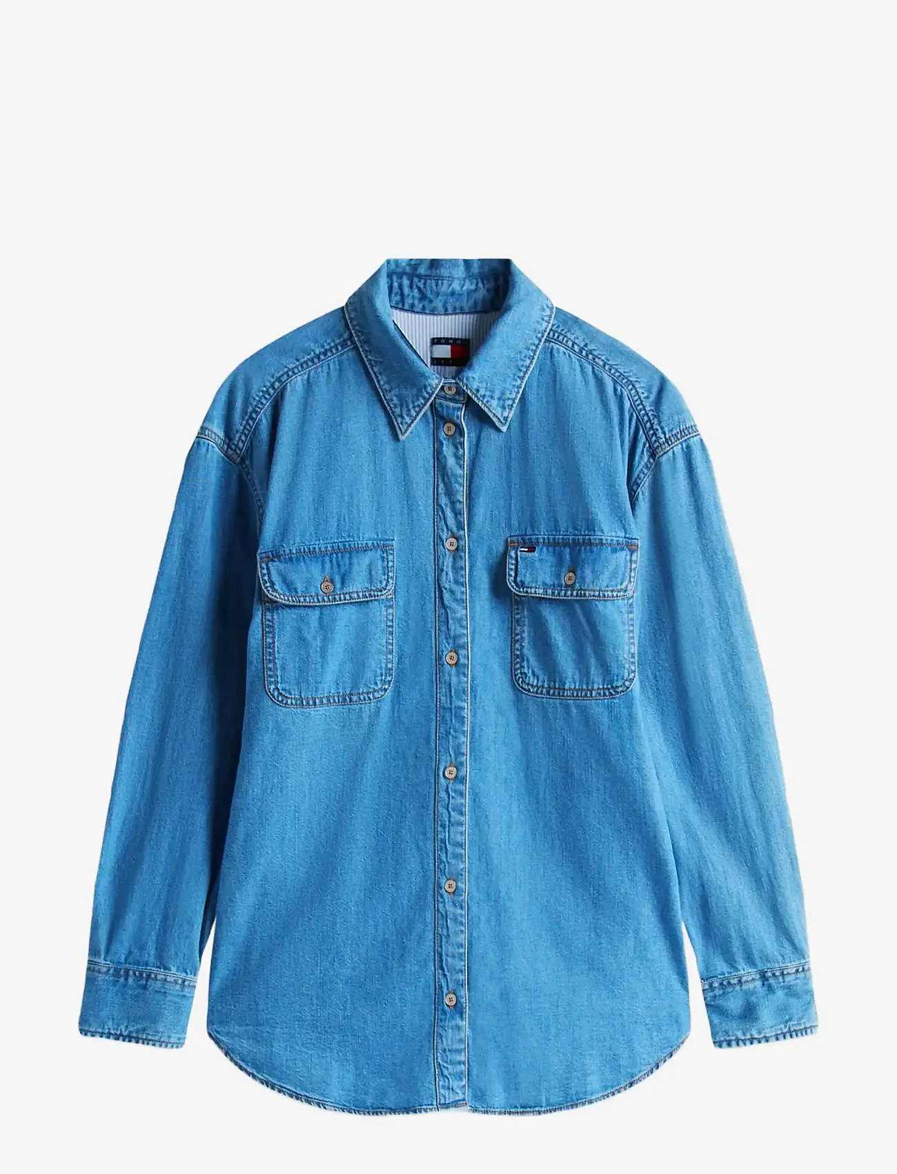 Tommy Jeans - LS RELAXED DENIM SHIRT EXT - teksasärgid - denim medium - 1