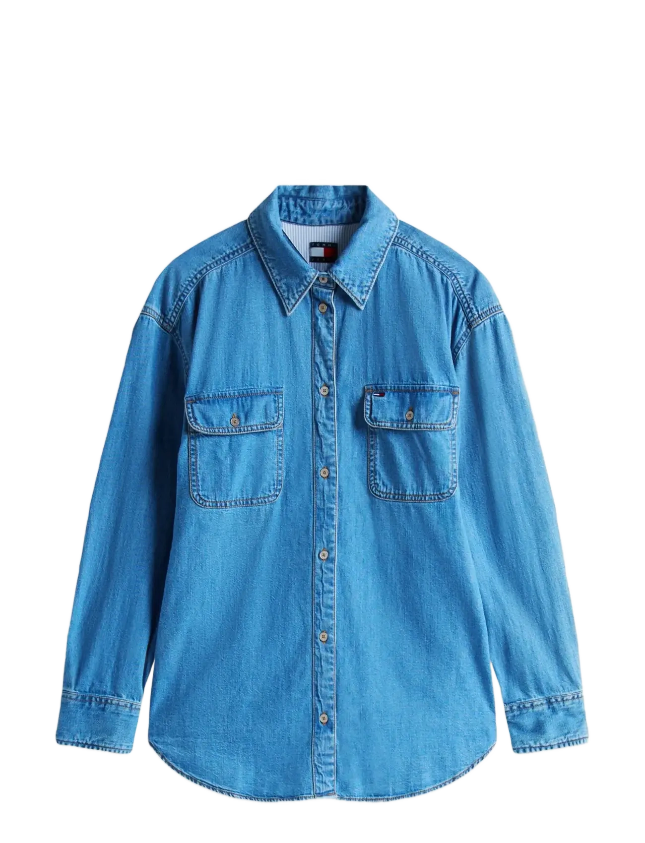 Tommy Jeans LS RELAXED DENIM SHIRT EXT - Tøj - DENIM MEDIUM / blue