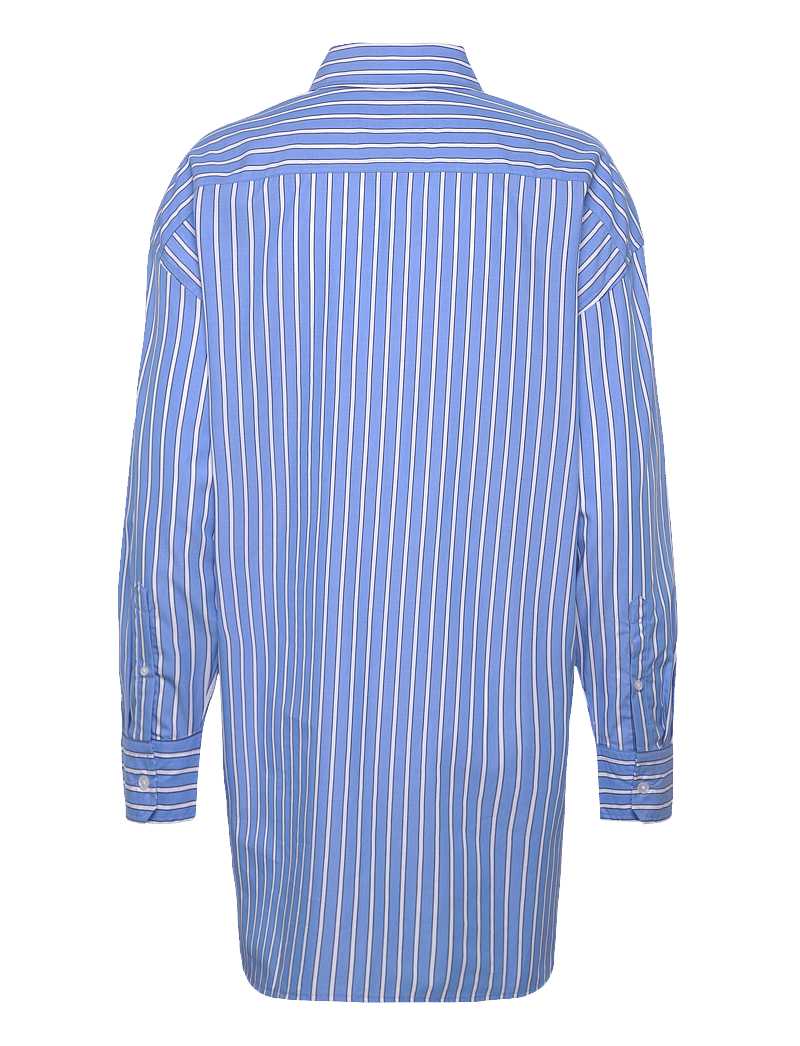 Tommy Jeans - TJW OVS MINI SHIRT DRESS EXT - skjortekjoler - ecru / blue stripe - 2