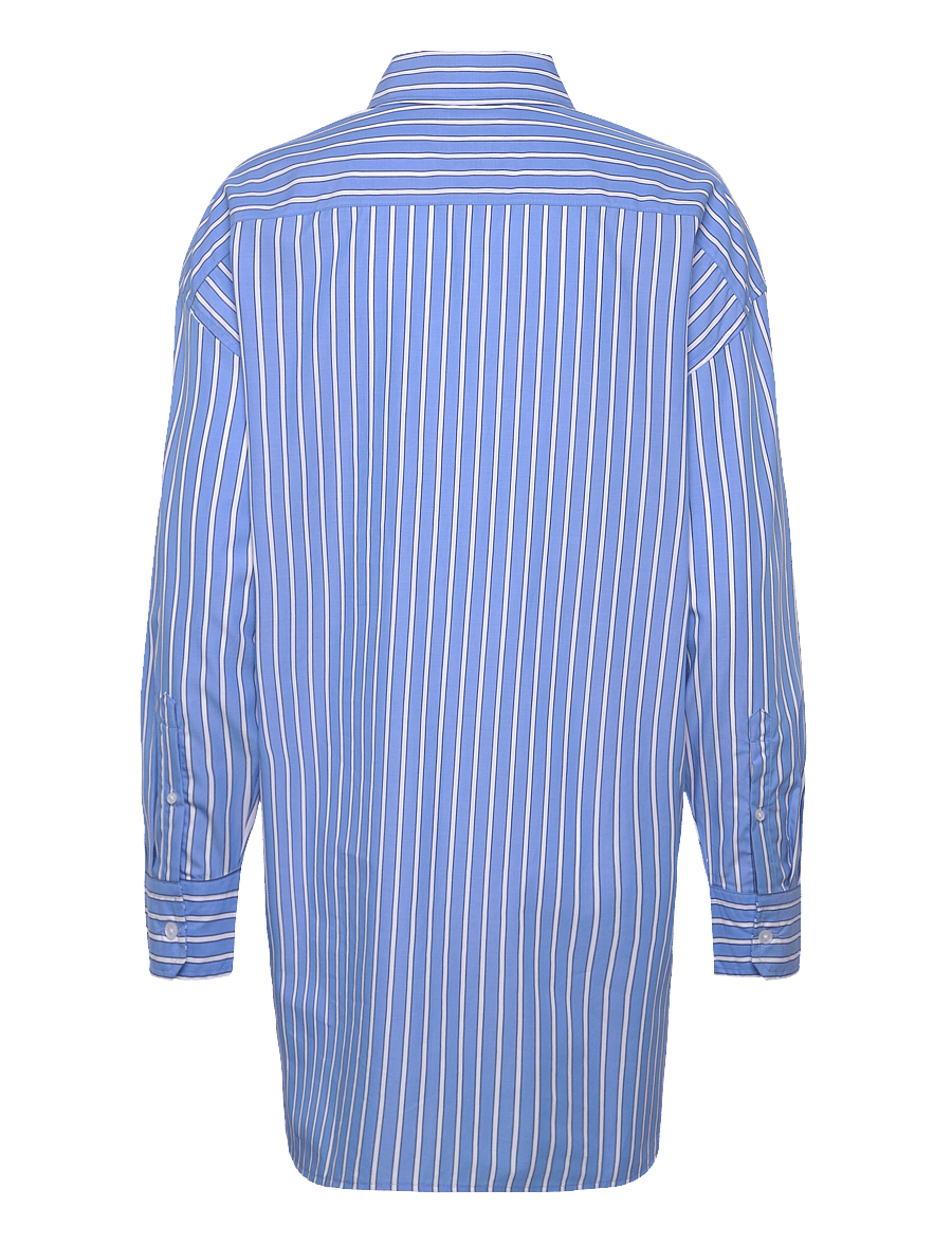 Tommy Jeans - TJW OVS MINI SHIRT DRESS EXT - hemdkleider - ecru / blue stripe - 2