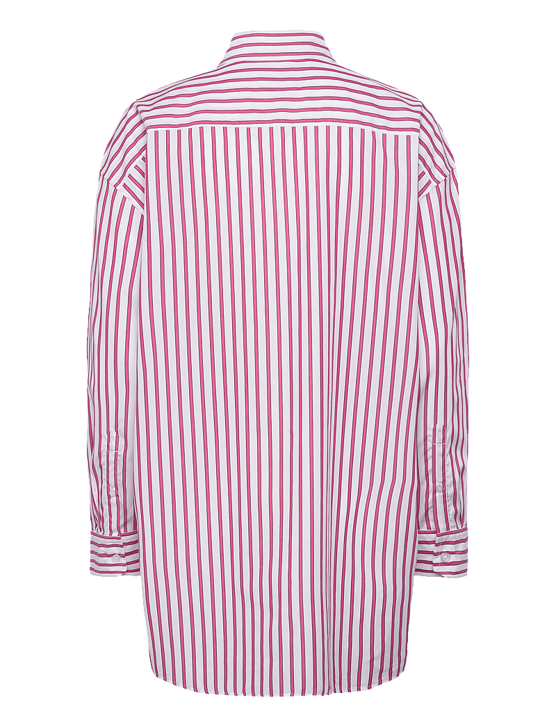 Tommy Jeans - TJW OVS MINI SHIRT DRESS EXT - särkkleidid - ecru / pink stripe - 2
