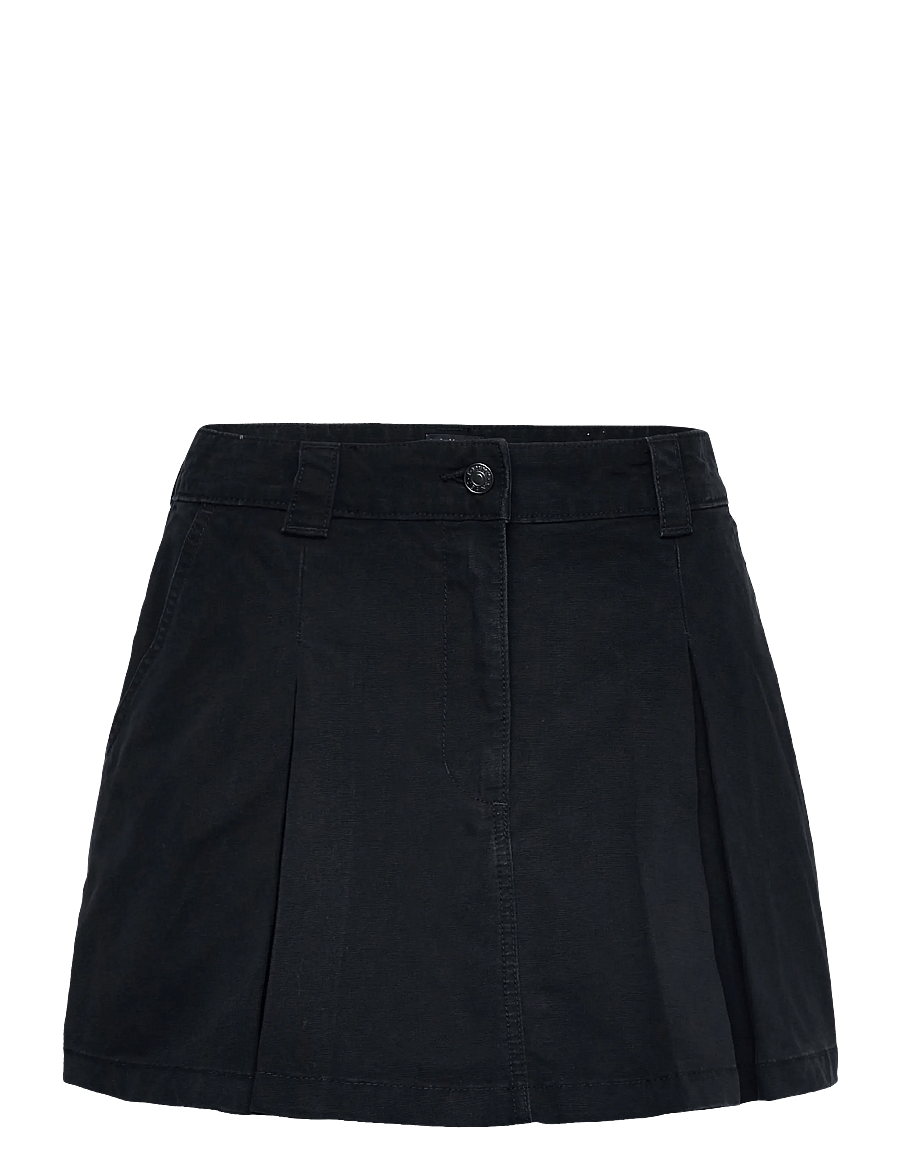 Tommy Jeans - TJW CANVAS MINI PLEATED SKIRT - denimnederdele - black - 1