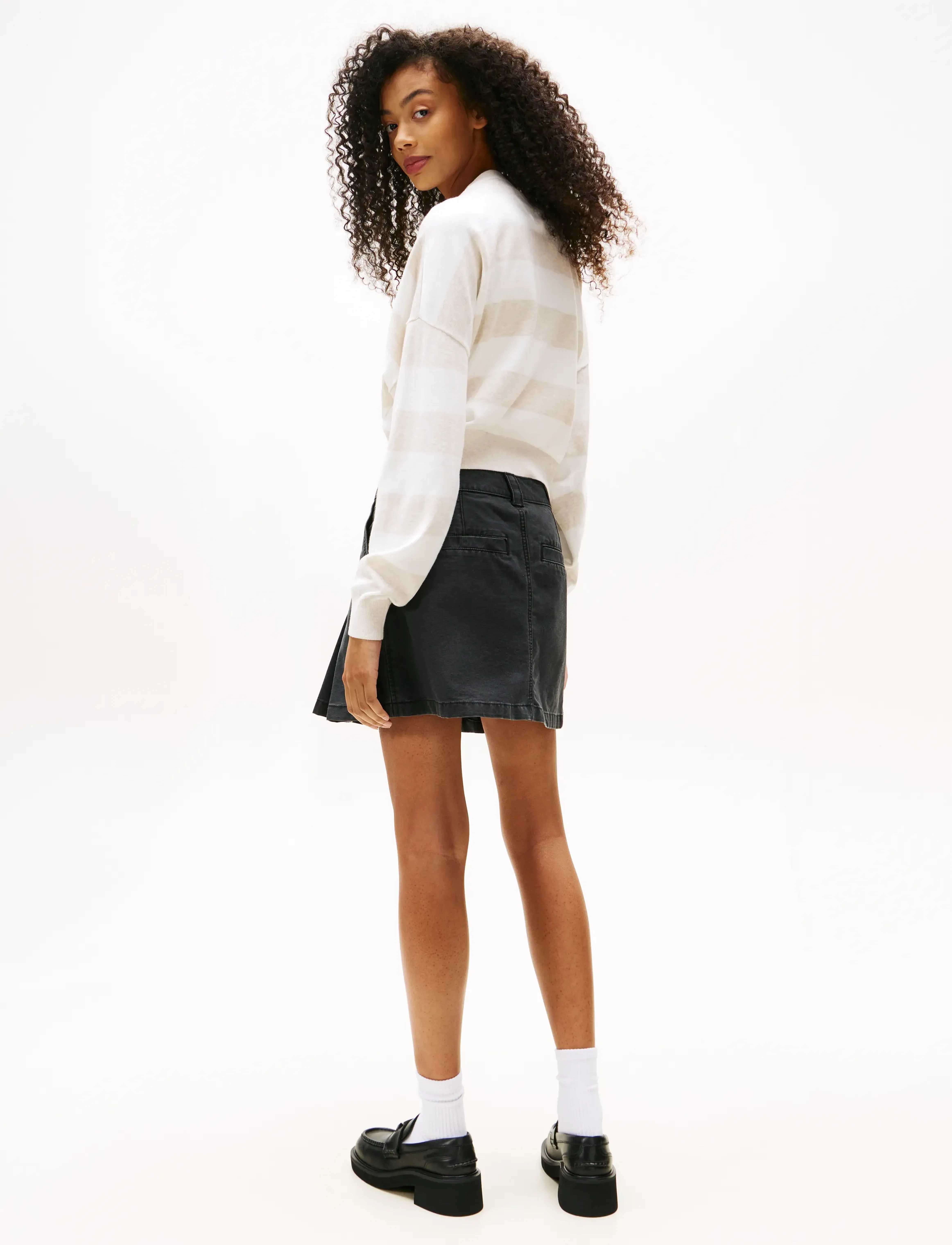 Tommy Jeans - TJW CANVAS MINI PLEATED SKIRT - denim skirts - black - 3