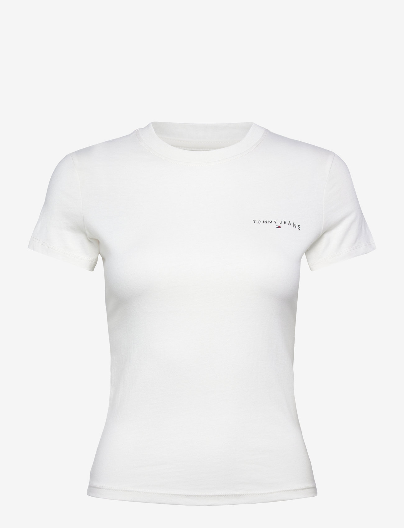 Tommy Jeans - TJW SLIM LINEAR SS TEE EXT - sügisesed riided - ancient white - 0