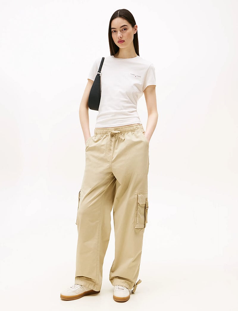 Tommy Jeans - TJW SLIM LINEAR SS TEE EXT - t-shirts - ancient white - 3