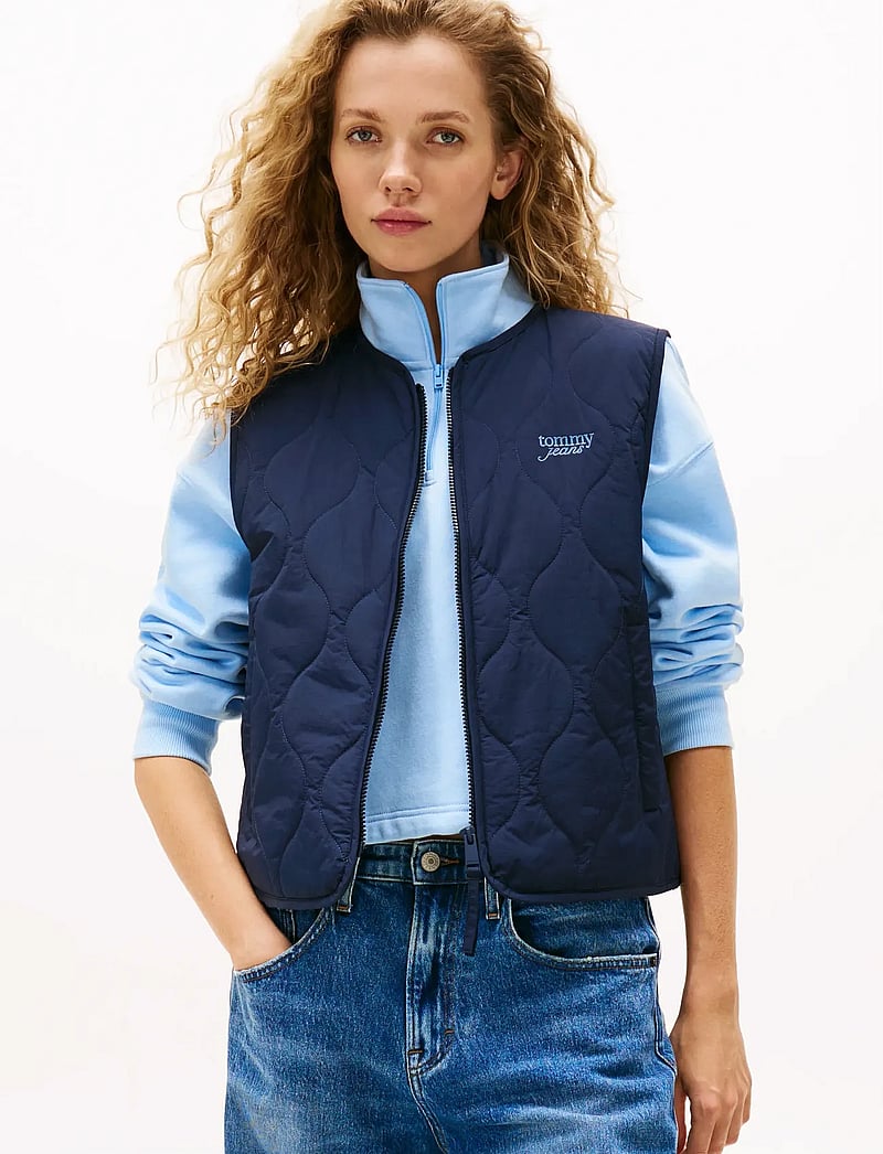 Tommy Jeans - TJW ONION QUILT VEST - herbstjacken - dark night navy - 0