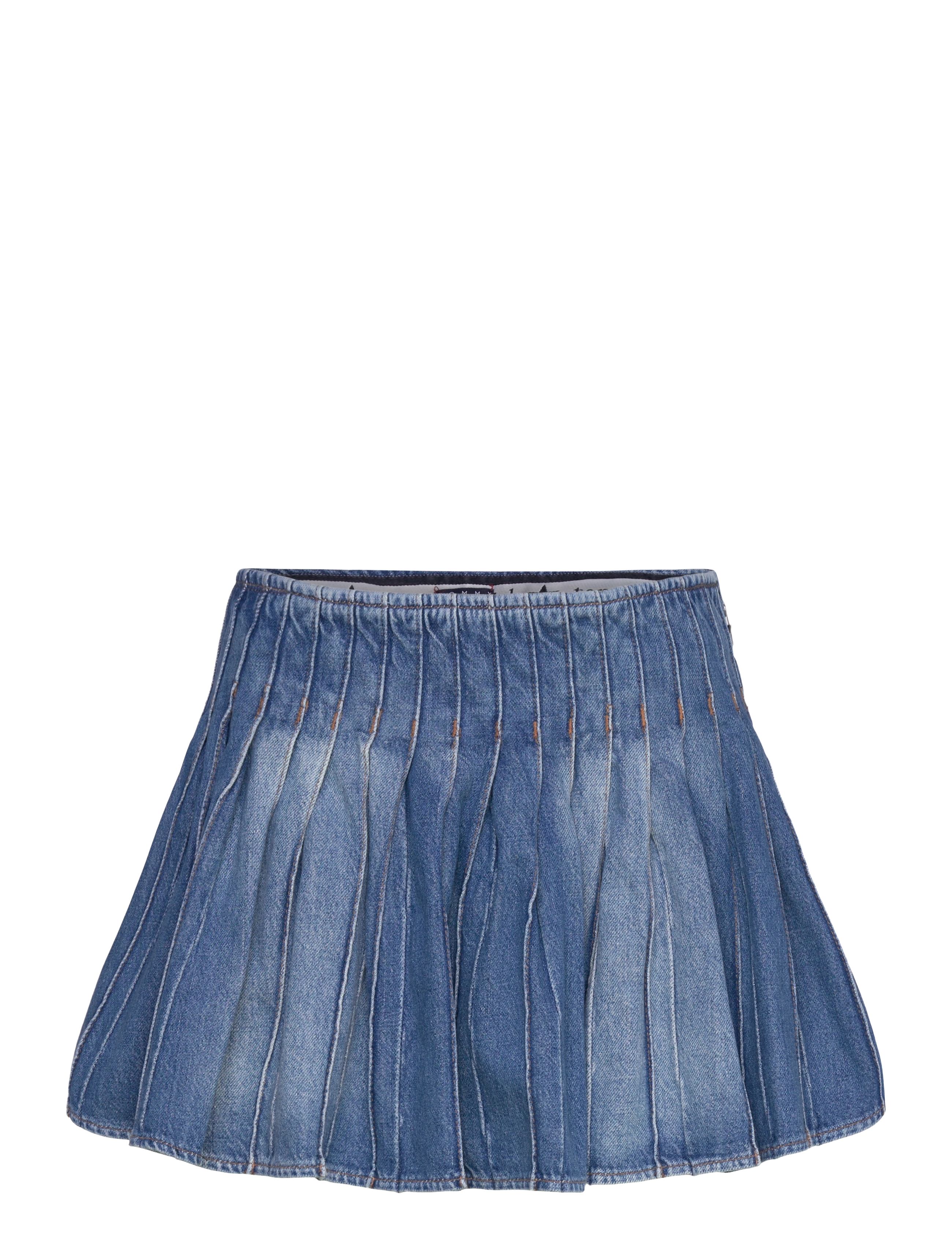 Tommy Jeans TOMMY GIRL PLEATED DENIM SKIRT - Korte nederdele - INDIGO WASH / white
