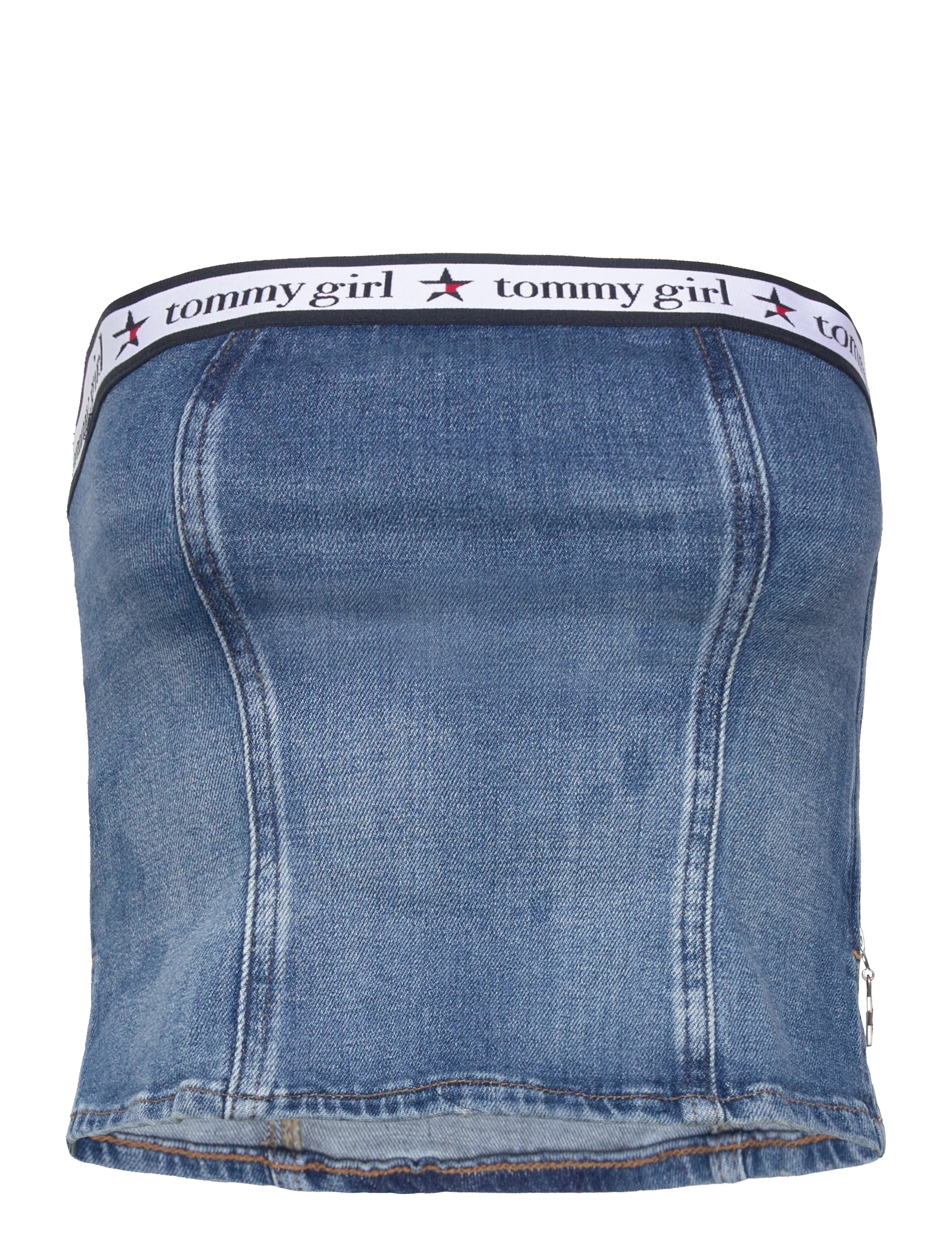 Tommy Jeans TOMMY GIRL DENIM TUBE TOP - T-Shirts & Tops - INDIGO WASH / ECRU / blue