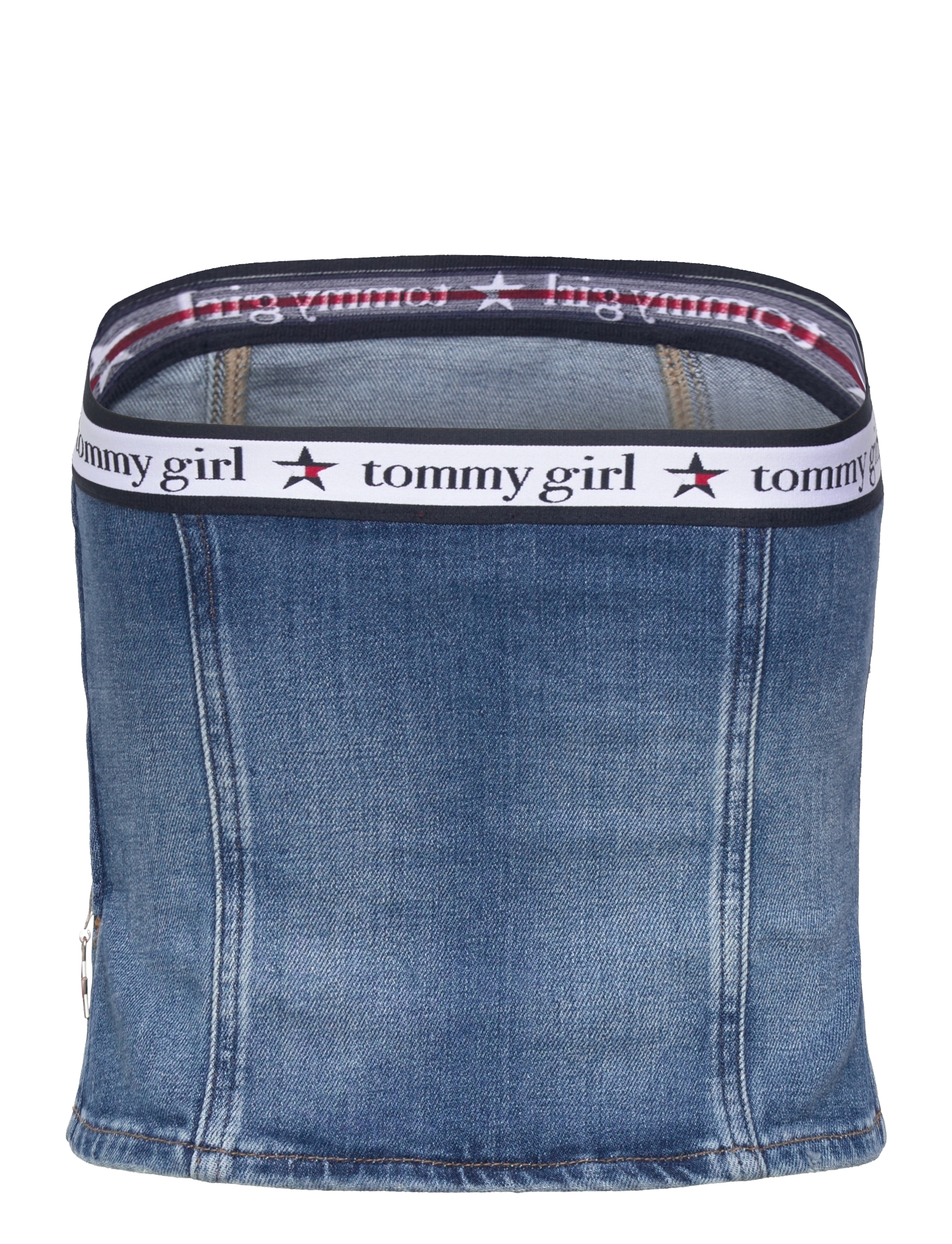 Tommy Jeans - TOMMY GIRL DENIM TUBE TOP - hauts sans manches - indigo wash / ecru - 2