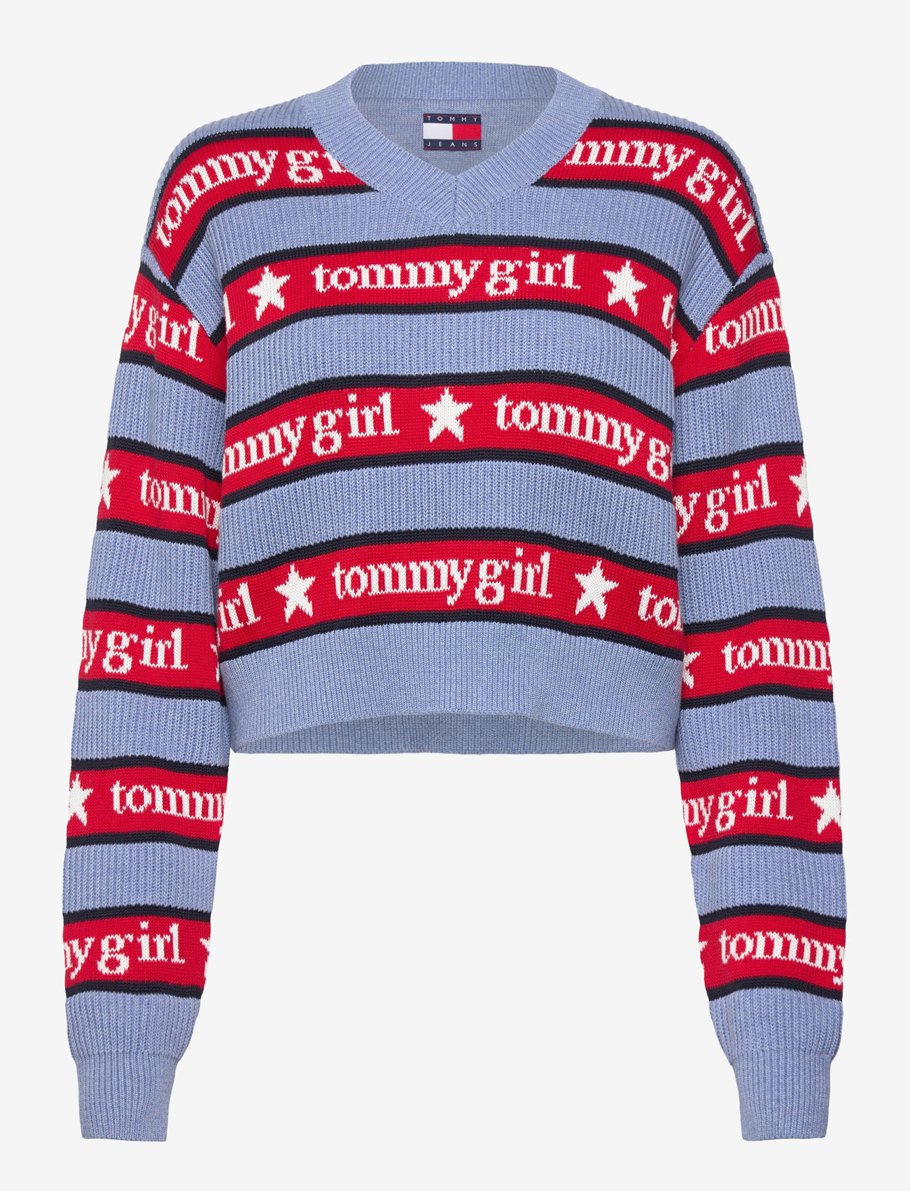 Tommy Jeans - TOMMY GIRL STRIPE SWEATER - striktrøjer - sweet blue - 1