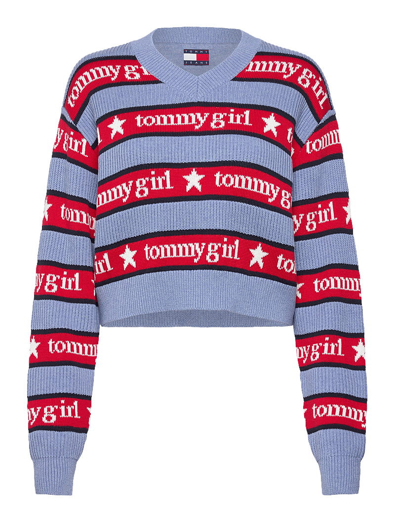 Tommy Jeans - TOMMY GIRL STRIPE SWEATER - pullover - sweet blue - 1