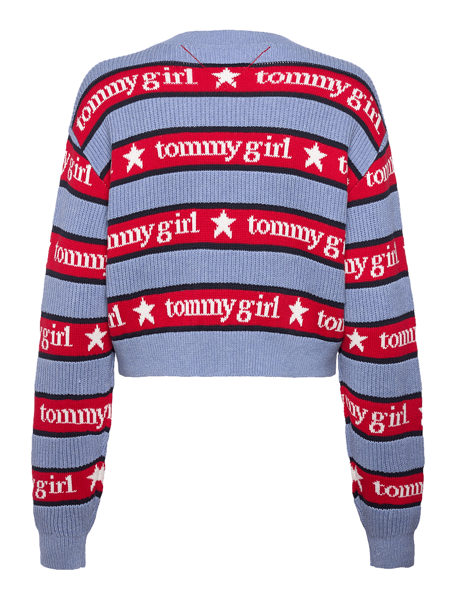 Tommy Jeans - TOMMY GIRL STRIPE SWEATER - striktrøjer - sweet blue - 2