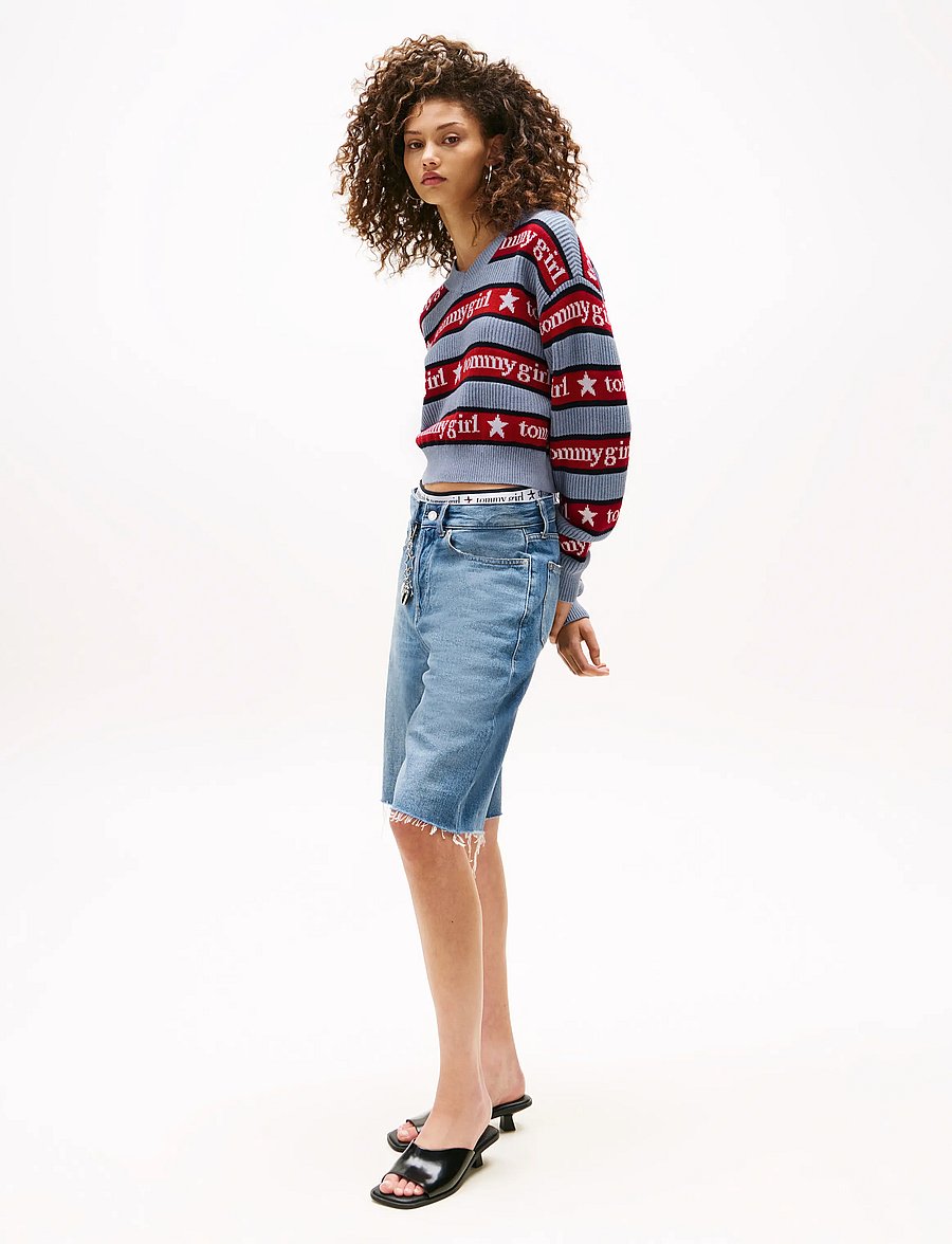 Tommy Jeans - TOMMY GIRL STRIPE SWEATER - striktrøjer - sweet blue - 3