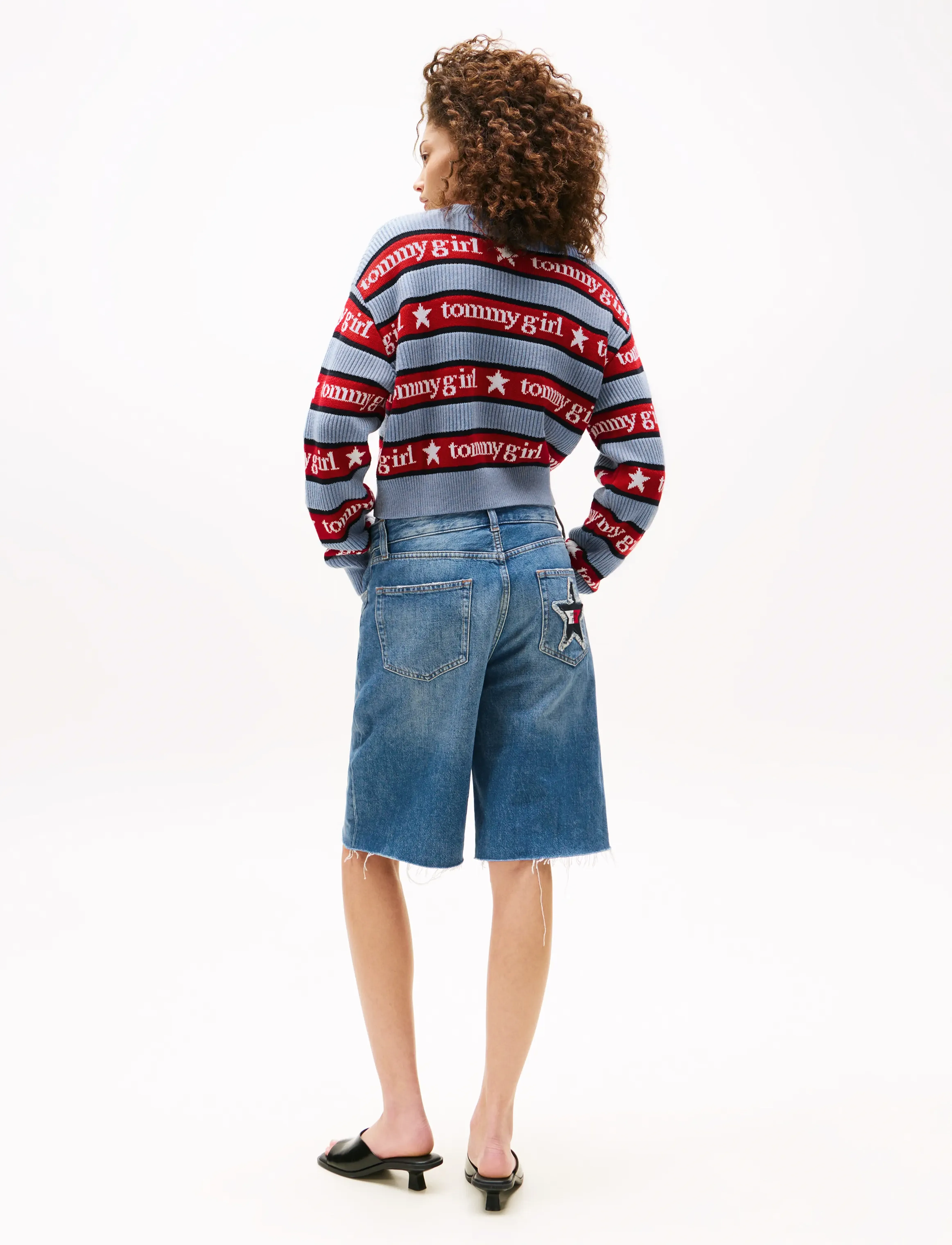 Tommy Jeans - TOMMY GIRL STRIPE SWEATER - striktrøjer - sweet blue - 4