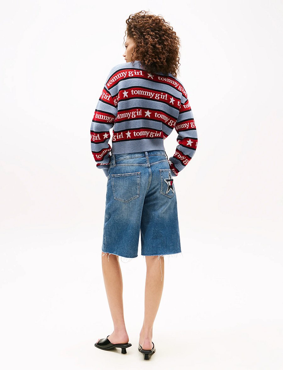 Tommy Jeans - TOMMY GIRL STRIPE SWEATER - striktrøjer - sweet blue - 4