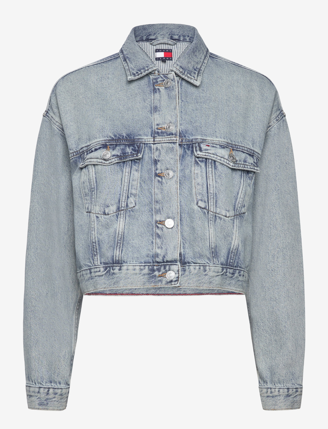Tommy Jeans - OVSZ CROP TRUCKER JACKET BI6012 - jeansjacken - denim light - 1