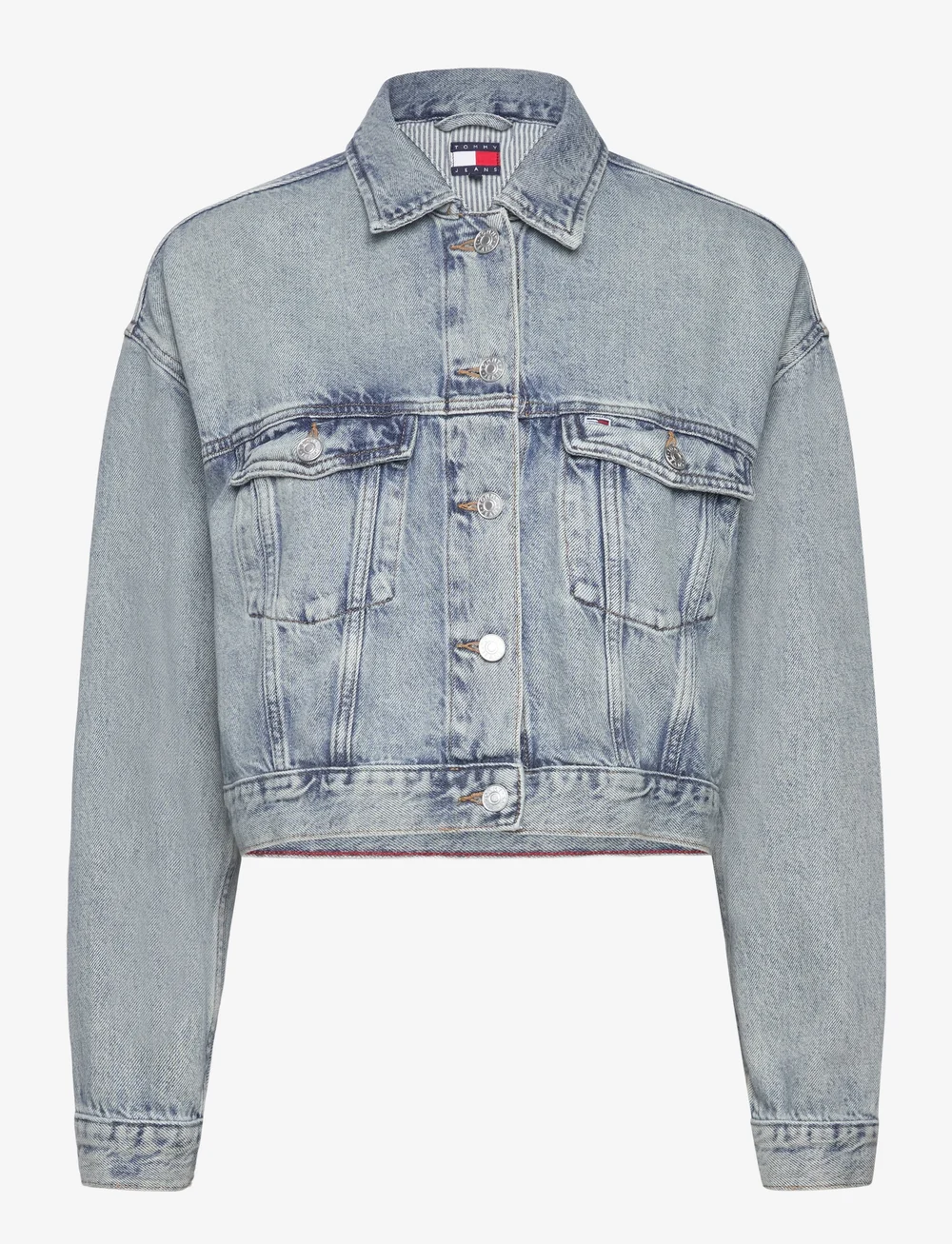 Tommy Jeans - OVSZ CROP TRUCKER JACKET BI6012 - jeansjackor - denim light - 1