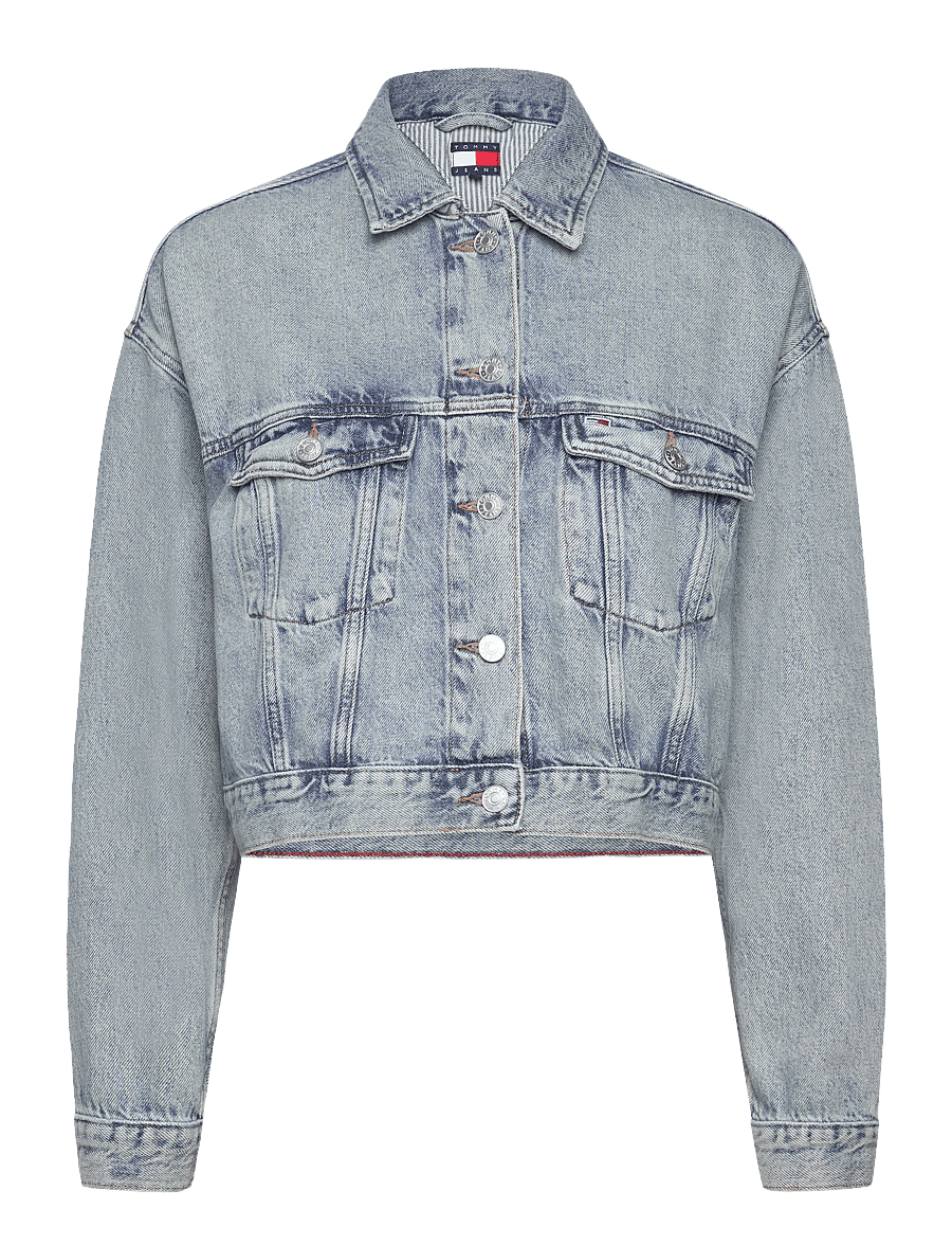 Tommy Jeans - OVSZ CROP TRUCKER JACKET BI6012 - frühlingsjacken - denim light - 1