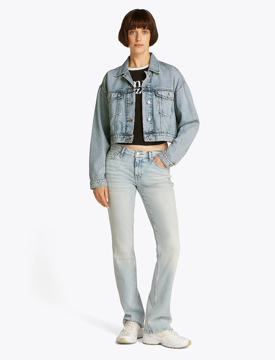 Tommy Jeans - OVSZ CROP TRUCKER JACKET BI6012 - frühlingsjacken - denim light - 4