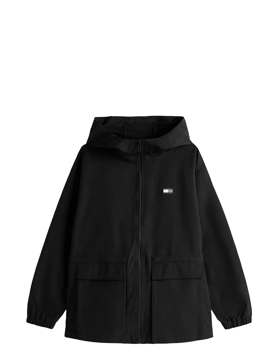 Tommy Jeans - TJW MIDI HOODED WINDBREAKER - tuulejoped - black - 1
