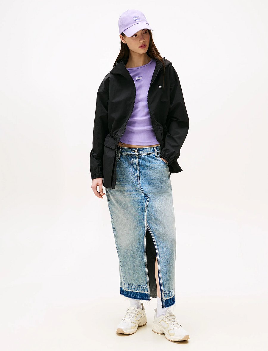 Tommy Jeans - TJW MIDI HOODED WINDBREAKER - tuulejoped - black - 2