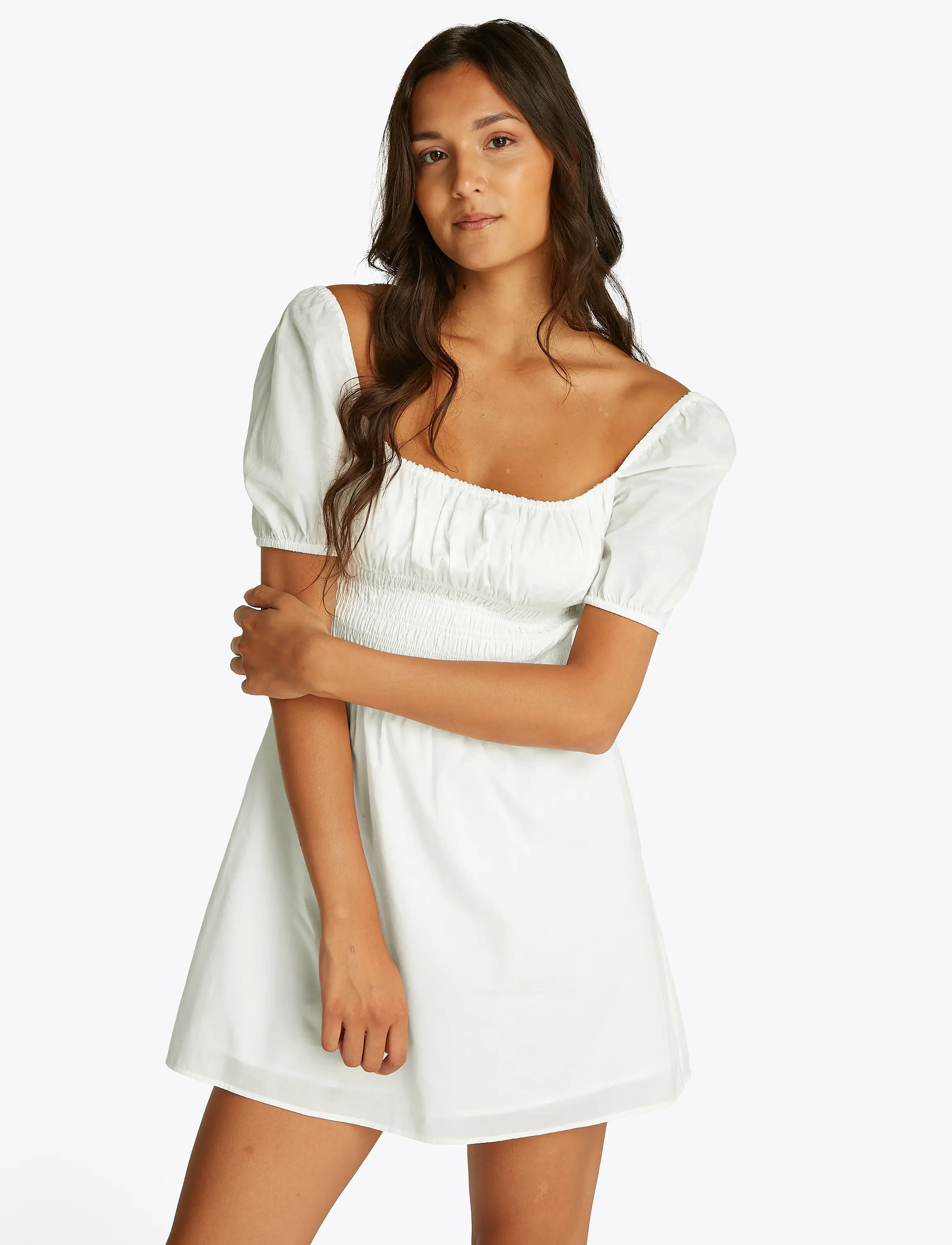 Tommy Jeans Tjw Cotton Voile Mini Dress Ext, XL, Dresses, Weiß - Short Dress, Frauen