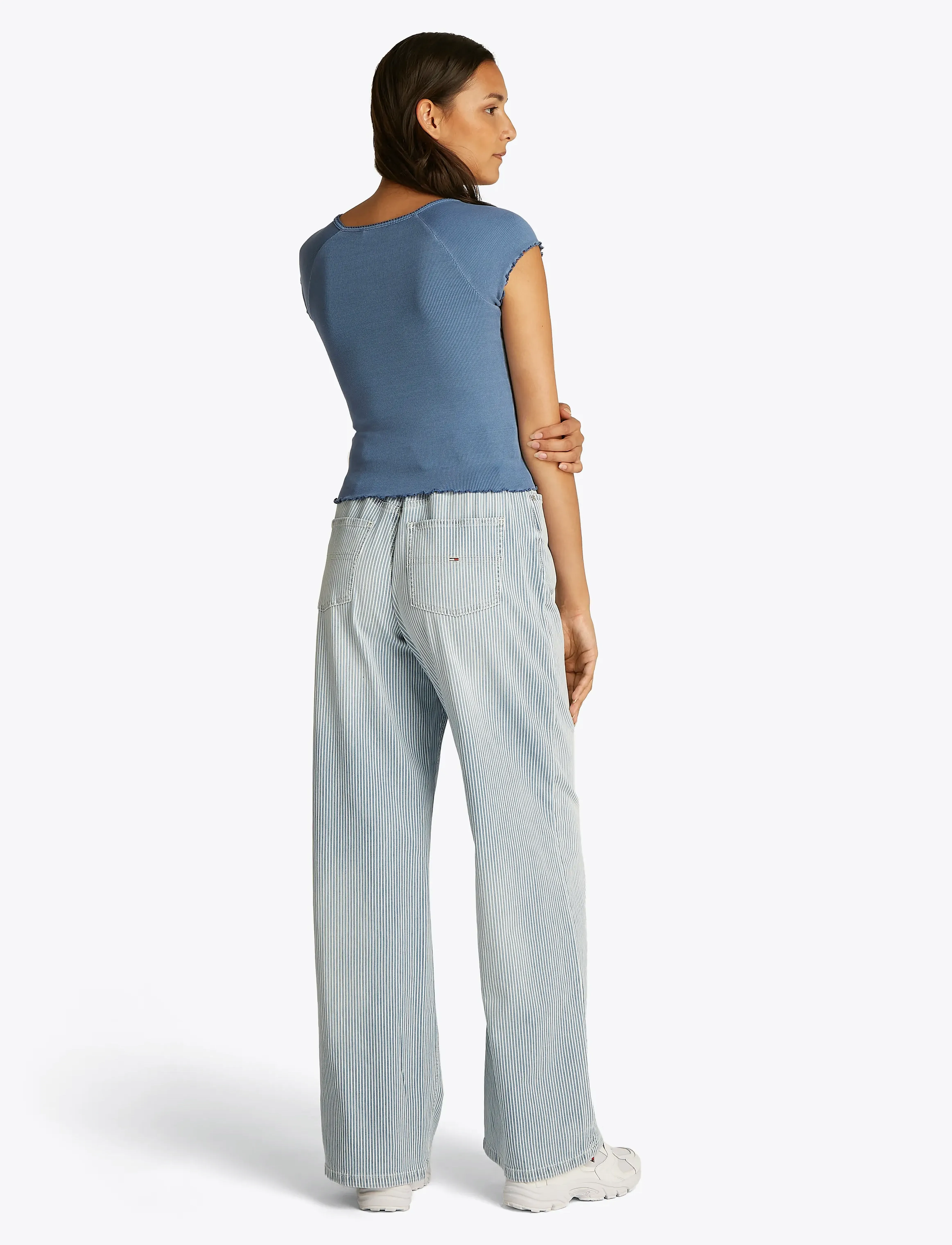 Tommy Jeans - TJW SLIM VNECK GMD RIB SS - colorado blue - 3