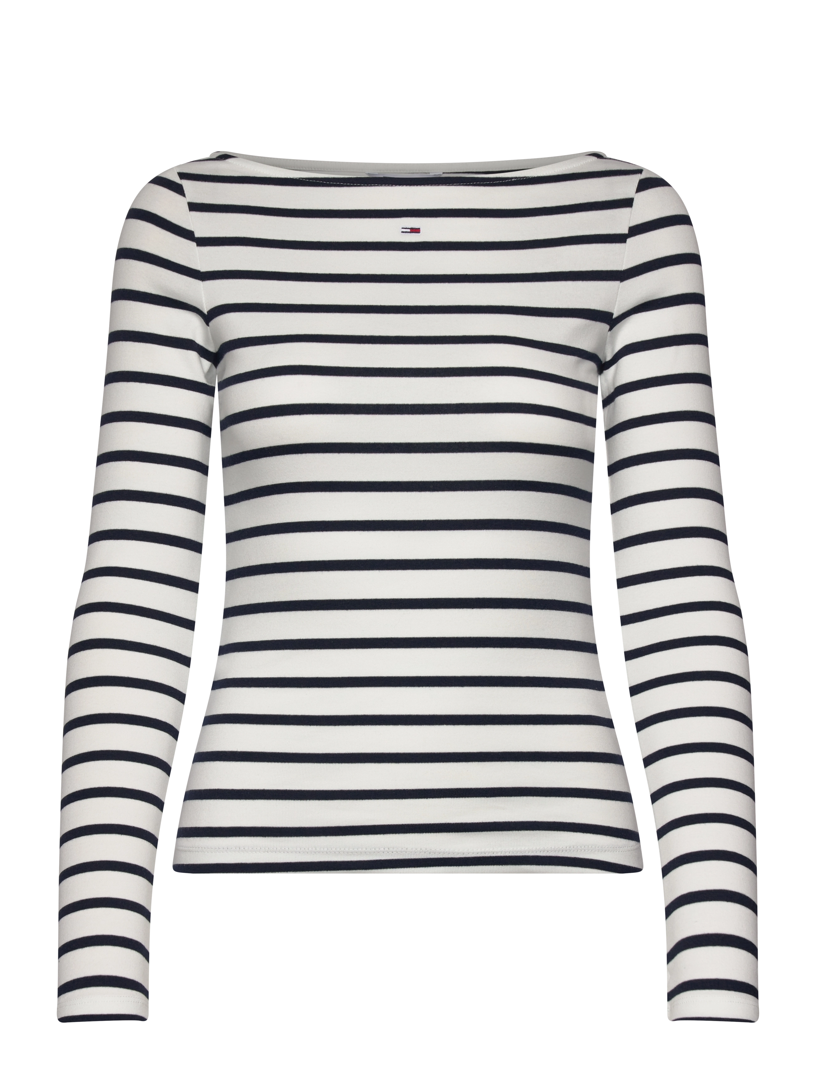 Tommy Jeans - TJW BOAT NECK TOP LS - ecru / navy stripe - 1