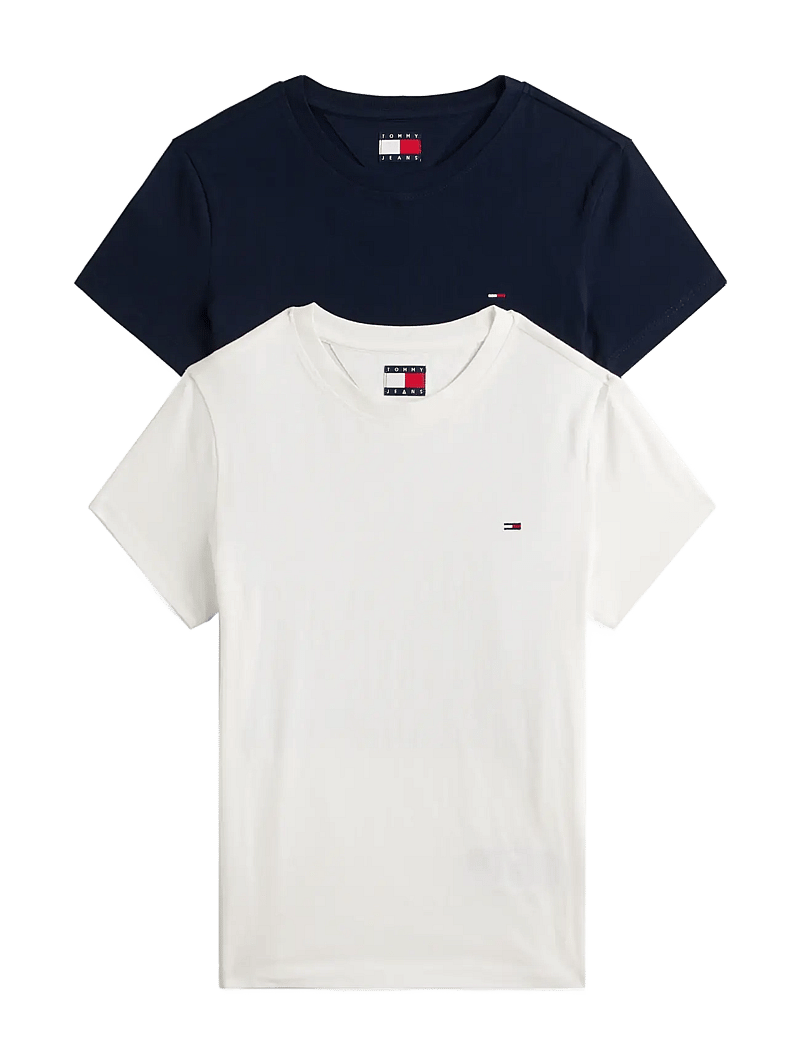 Tommy Jeans - TJW 2PACK C-NECK TEE - t-shirts - ecru / dark night navy - 1