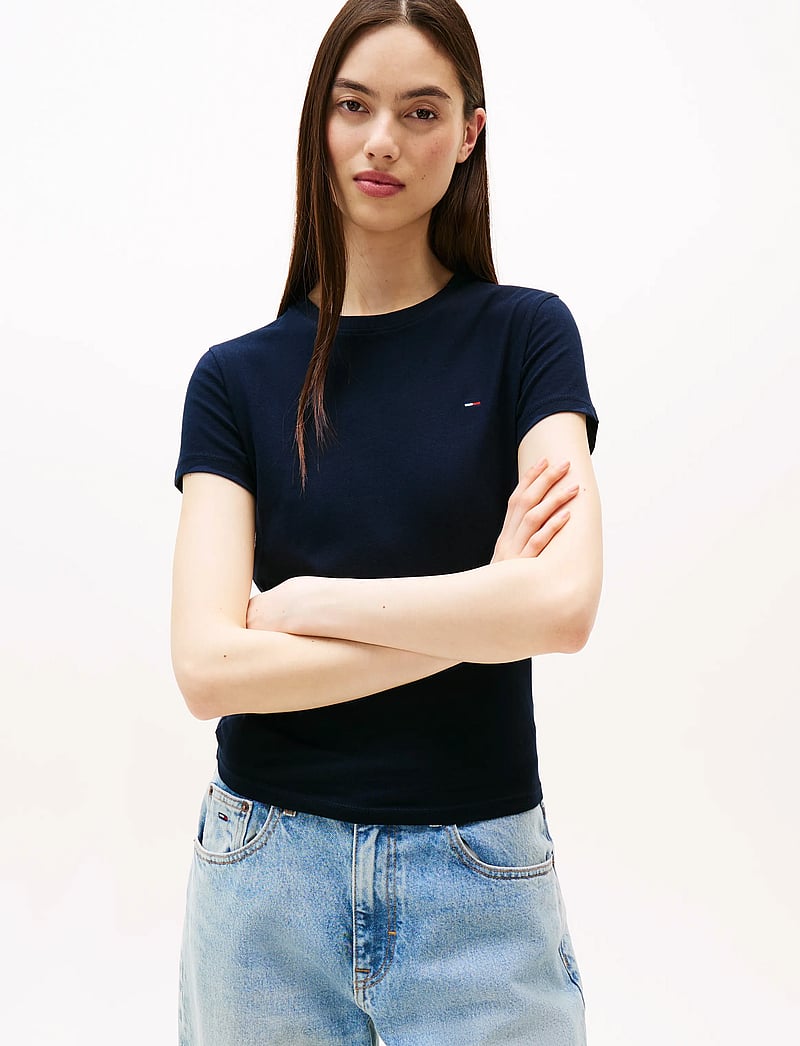 Tommy Jeans - TJW 2PACK C-NECK TEE - t-shirts - ecru / dark night navy - 3