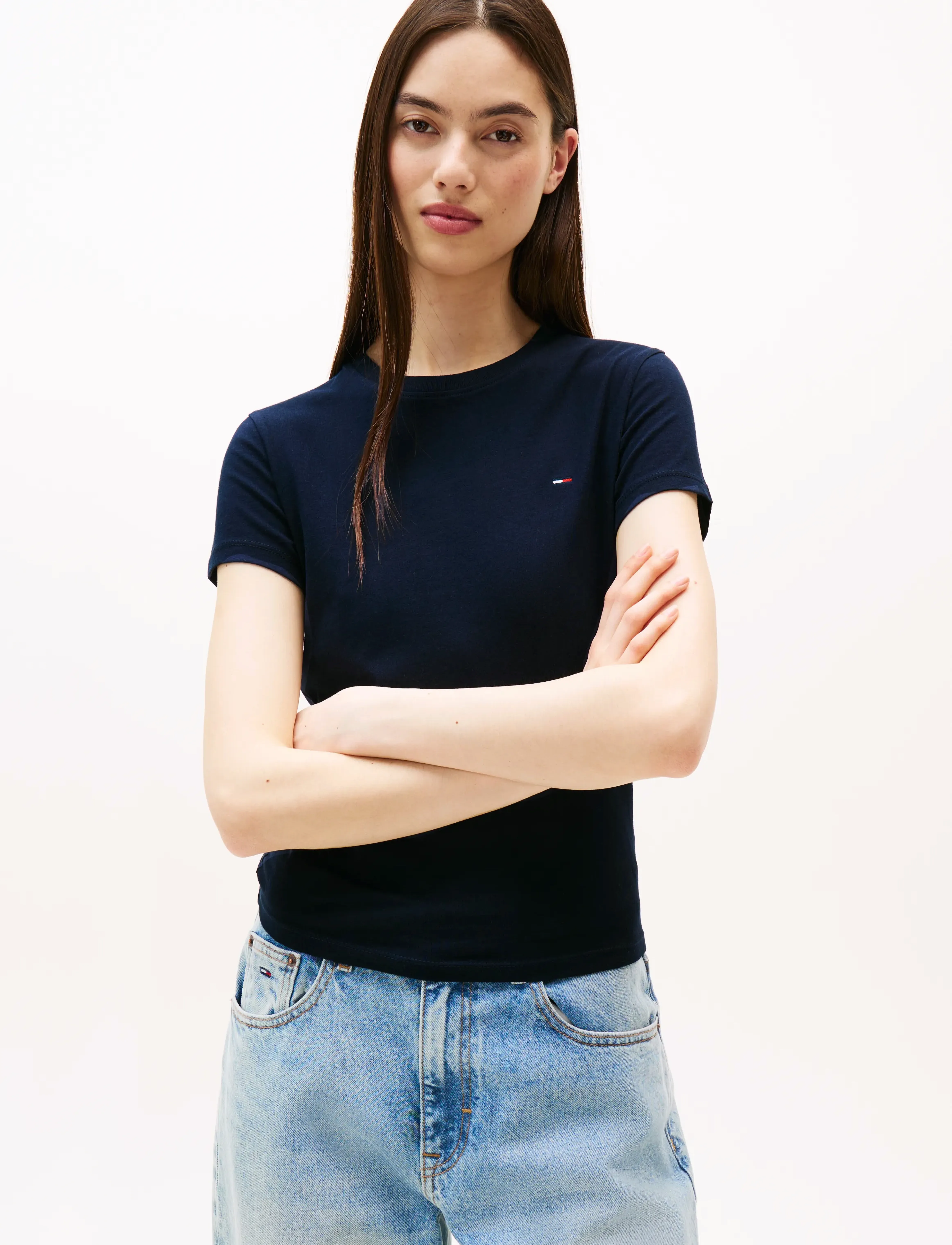 Tommy Jeans - TJW 2PACK C-NECK TEE - t-shirts - ecru / dark night navy - 3