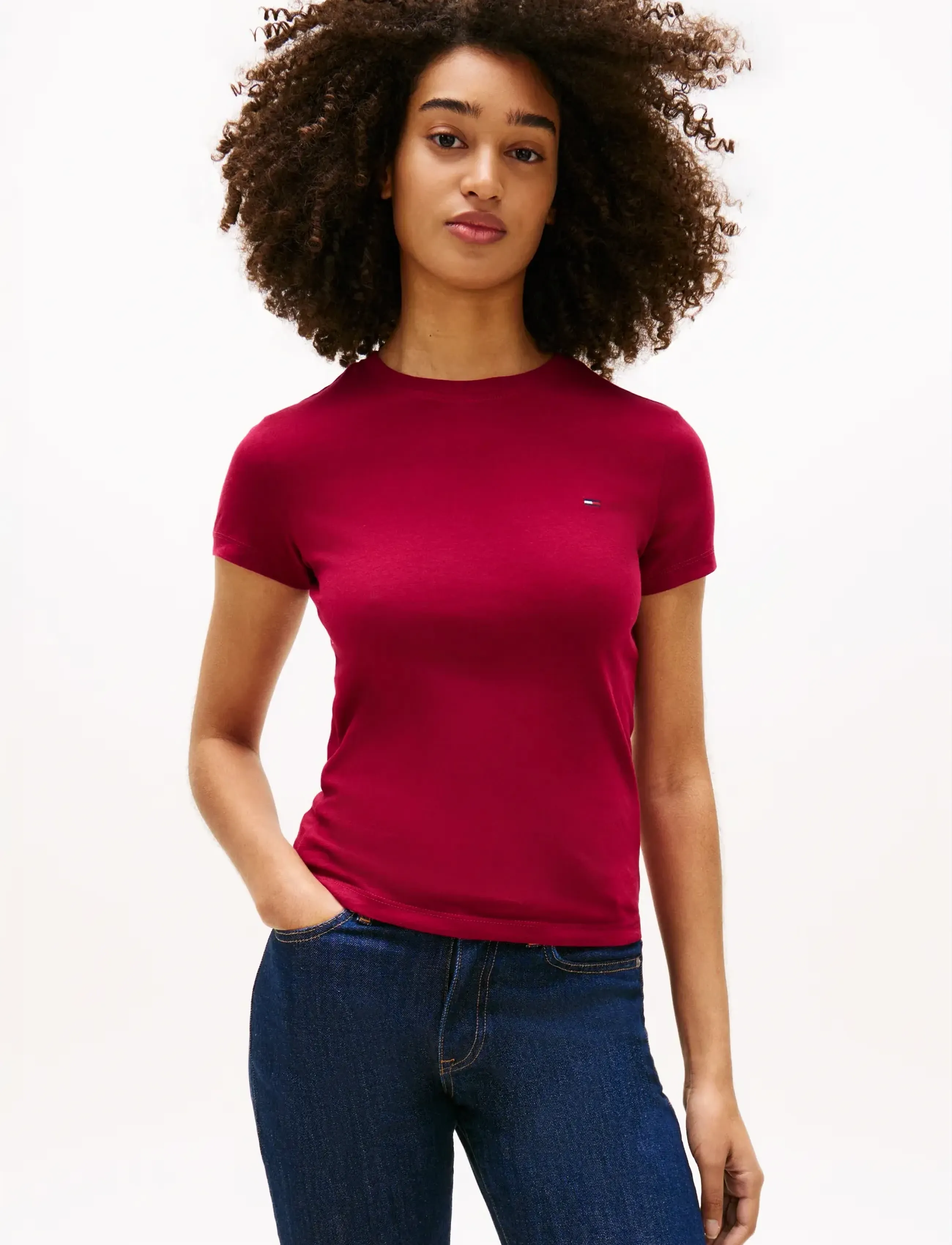Tommy Jeans - TJW 2PACK C-NECK TEE - t-shirts - ecru   lavish cerise - 5