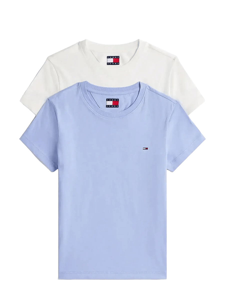 Tommy Jeans - TJW 2PACK C-NECK TEE - t-shirts - ecru / vinatage iris - 1