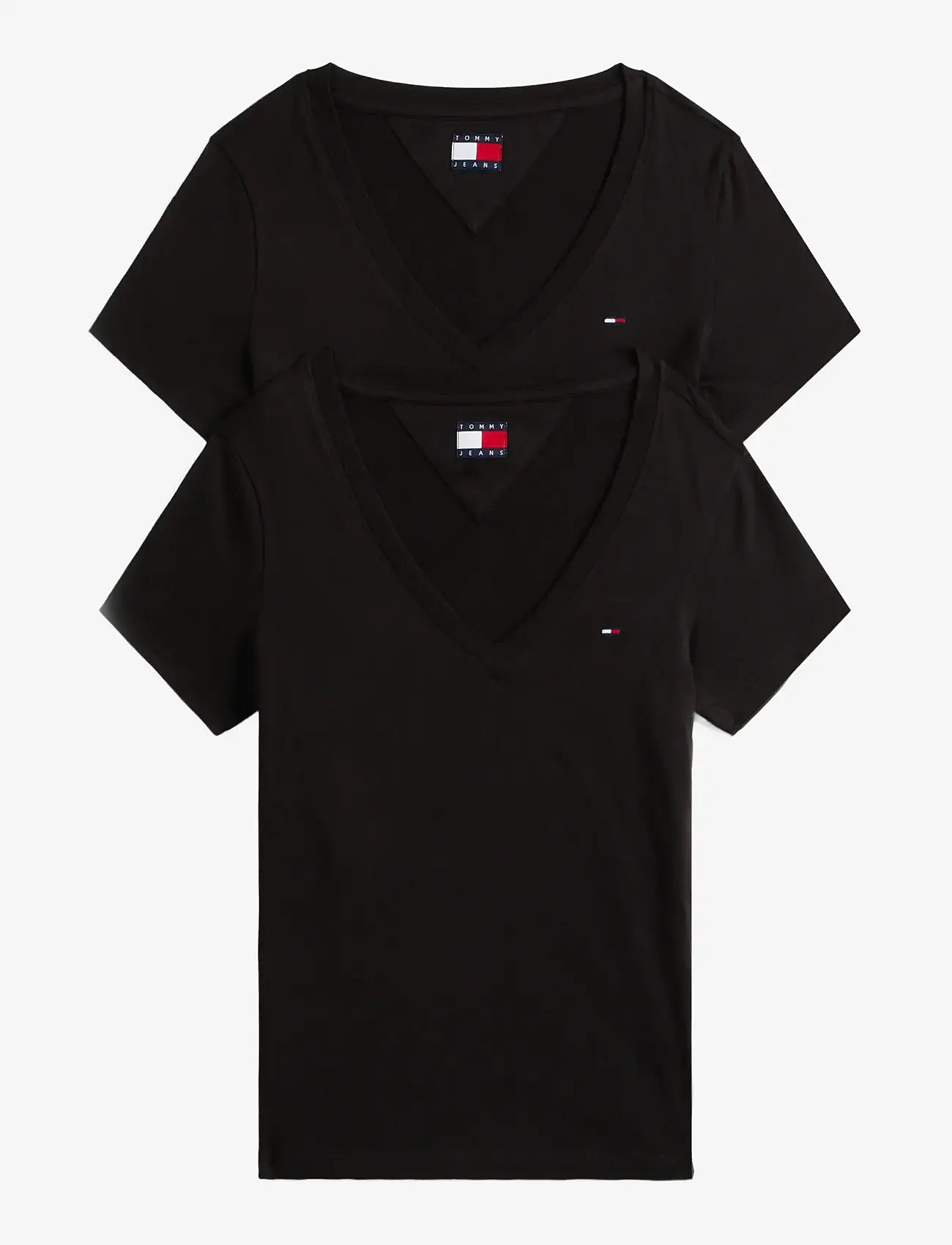 Tommy Jeans - TJW 2PACK V-NECK TEE - t-shirts - black / black - 1