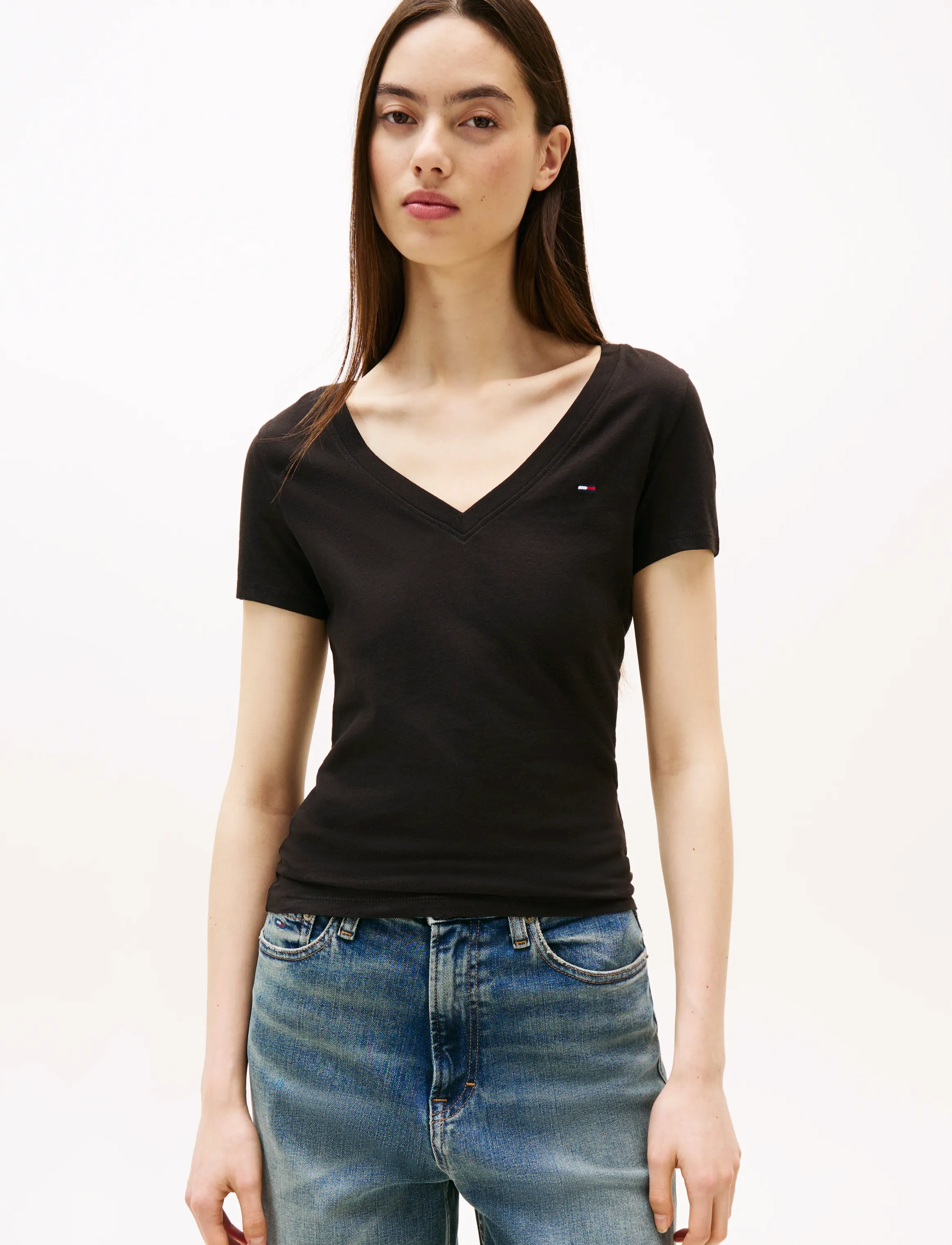 Tommy Jeans TJW 2PACK V-NECK TEE - T-shirts & Toppe - BLACK / BLACK / black