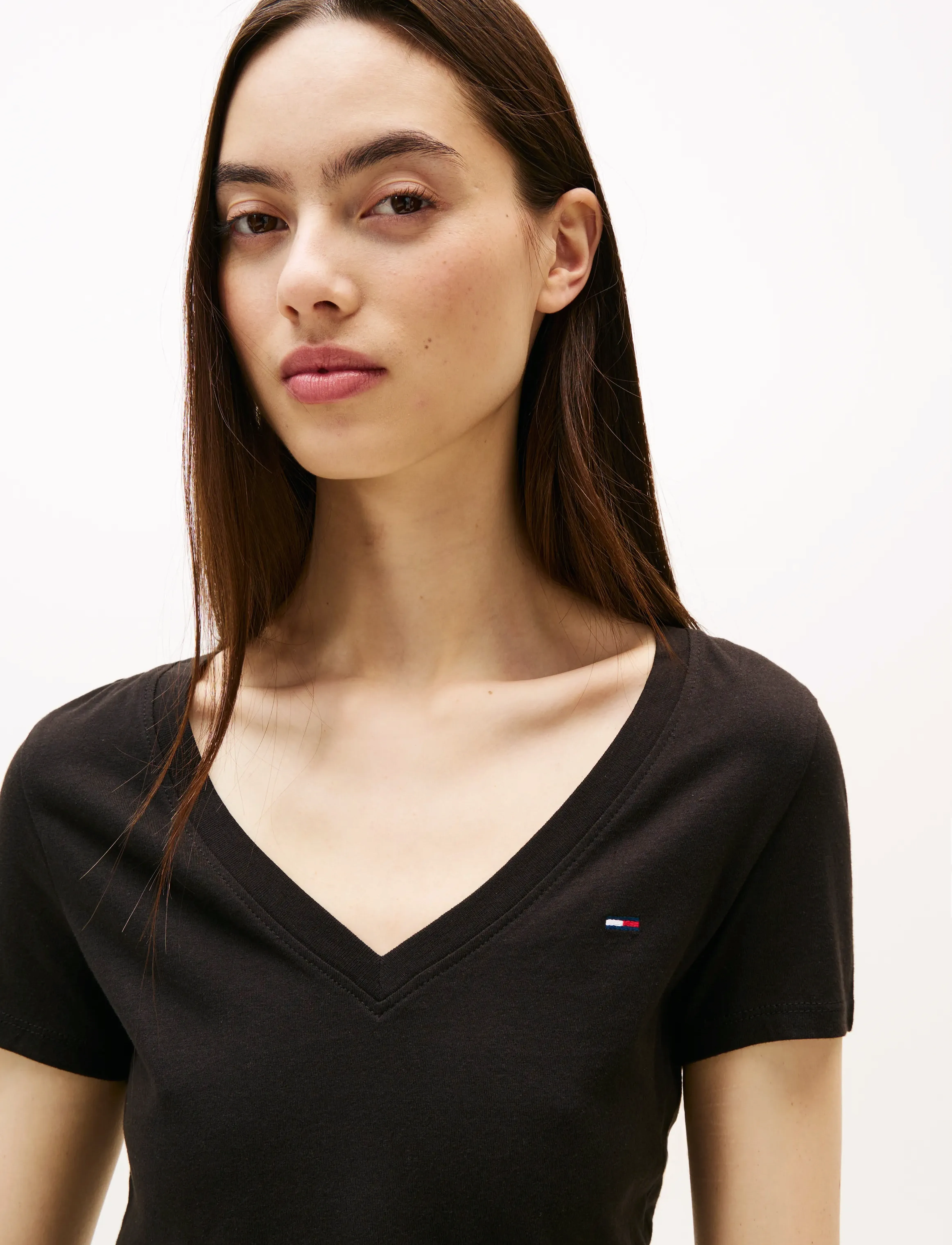 Tommy Jeans - TJW 2PACK V-NECK TEE - t-särgid - black / black - 2