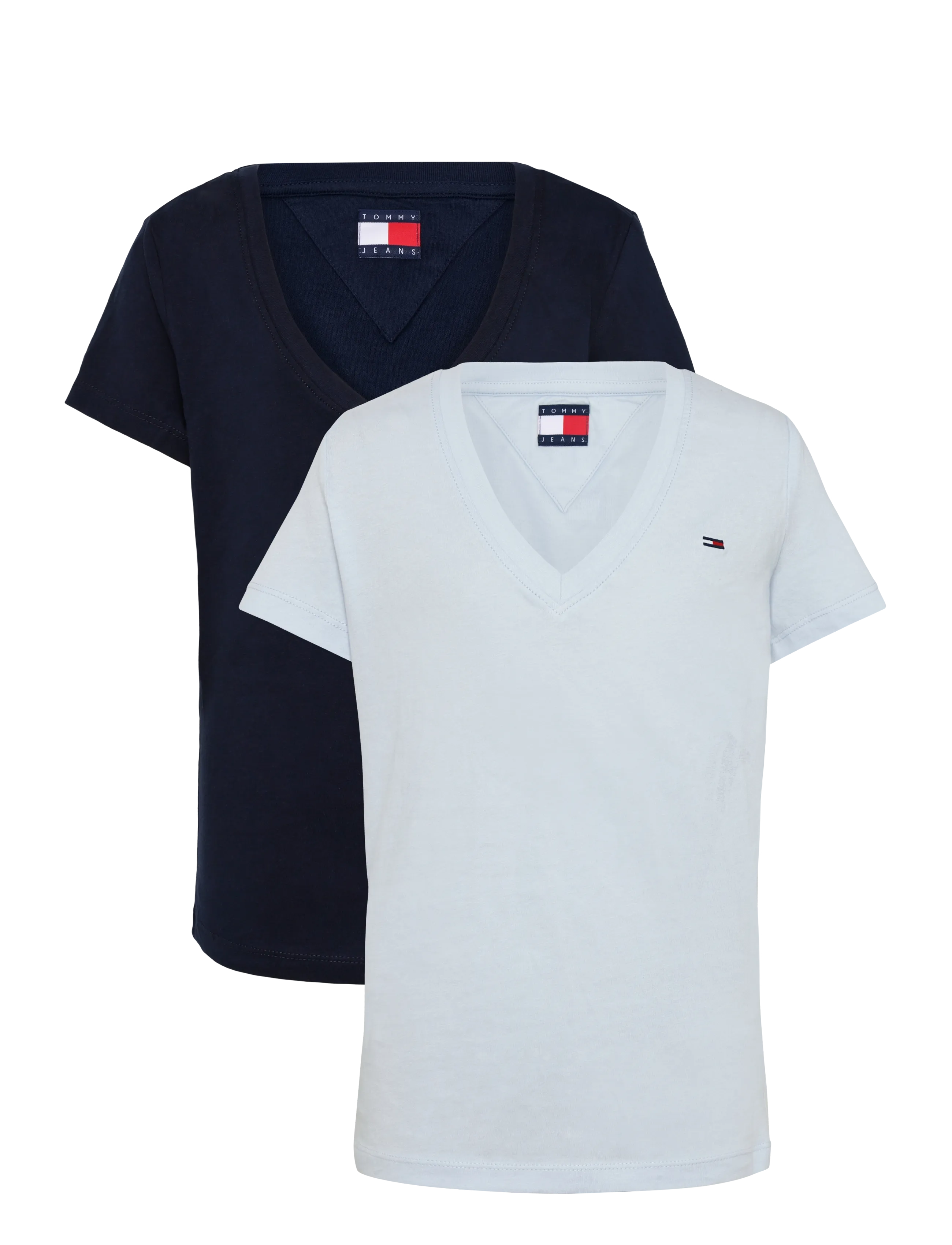 Tommy Jeans - TJW 2PACK V-NECK TEE - t-shirts - dark blue   sheer blue - 1