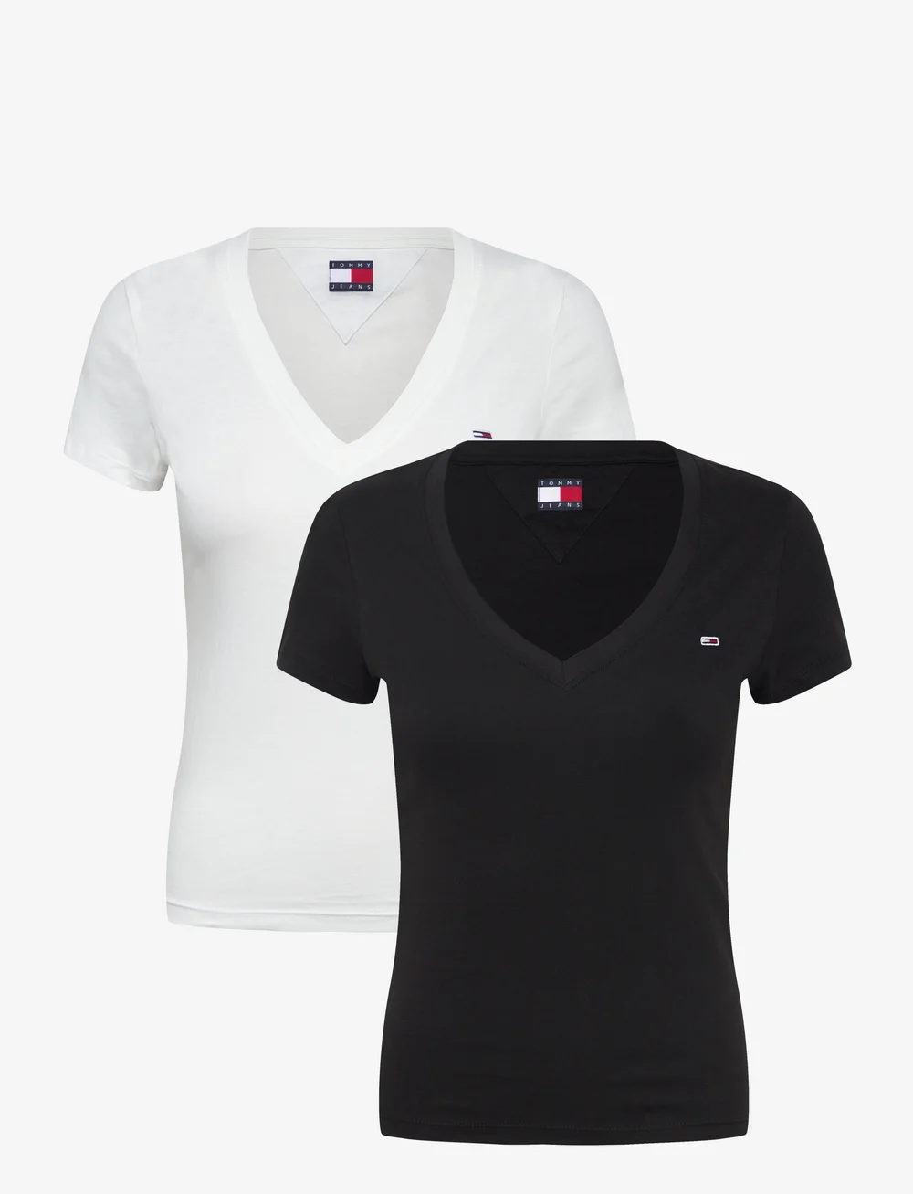 Tommy Jeans - TJW 2PACK V-NECK TEE - t-shirts - ecru / black - 1
