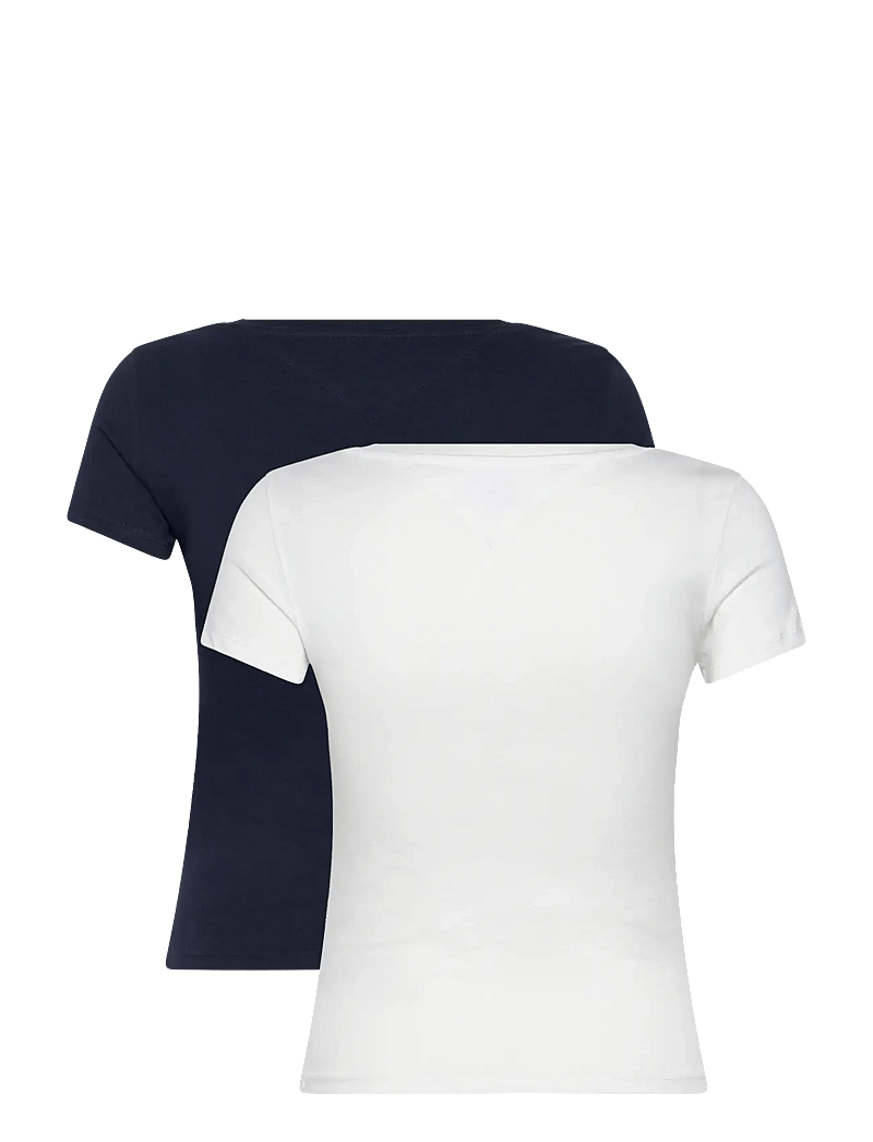 Tommy Jeans - TJW 2PACK V-NECK TEE - t-särgid - ecru / dark night navy - 2