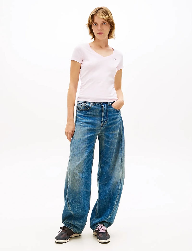 Tommy Jeans - TJW 2PACK V-NECK TEE - t-shirts - ecru light pink - 2