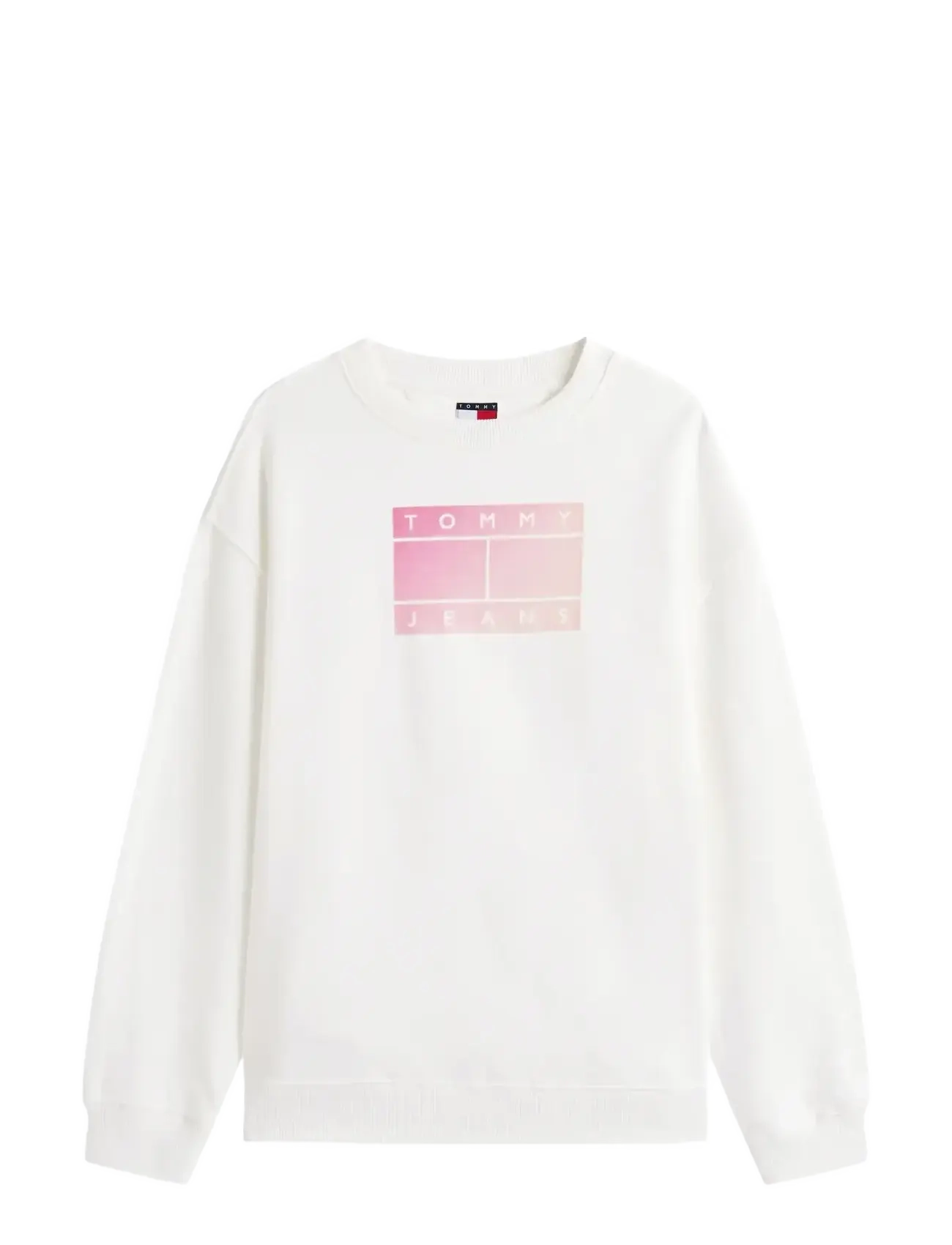 TOMMY JEANS Tjw Rlx Gradient Flag Crew Weiß - L - Damen