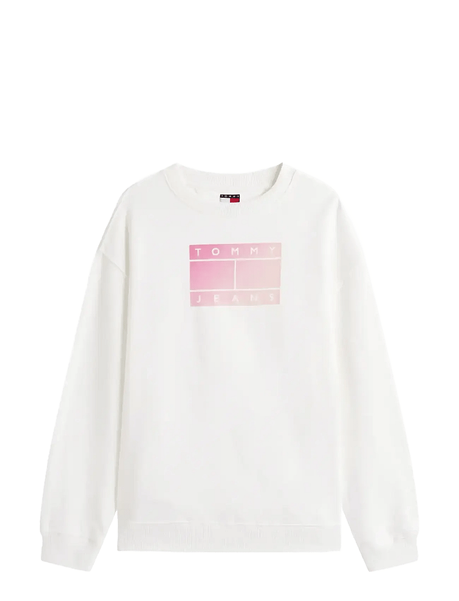 Tommy Jeans - TJW RLX GRADIENT FLAG CREW - sweatshirts - ecru - 1