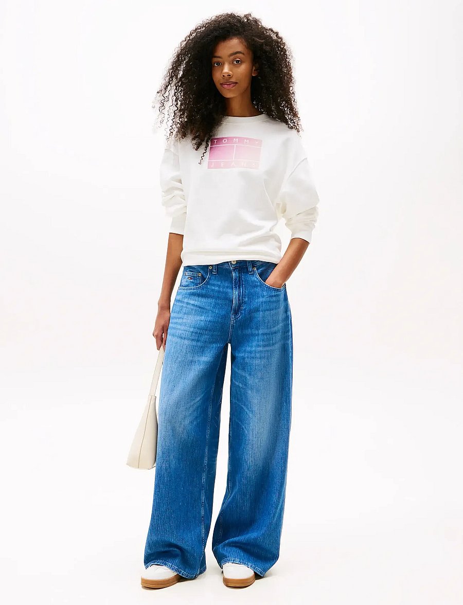 Tommy Jeans - TJW RLX GRADIENT FLAG CREW - sweatshirts - ecru - 3