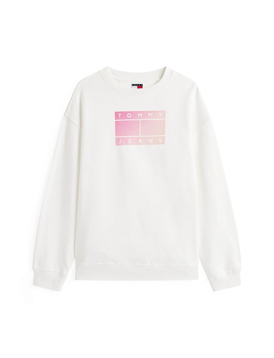 Tommy Jeans - TJW RLX GRADIENT FLAG CREW - sweatshirts - ecru - 4