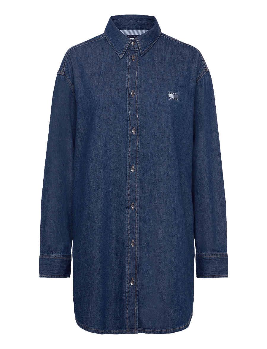 Tommy Jeans - RELAXED SHIRT DRESS - overhemden met lange mouwen - denim medium - 1